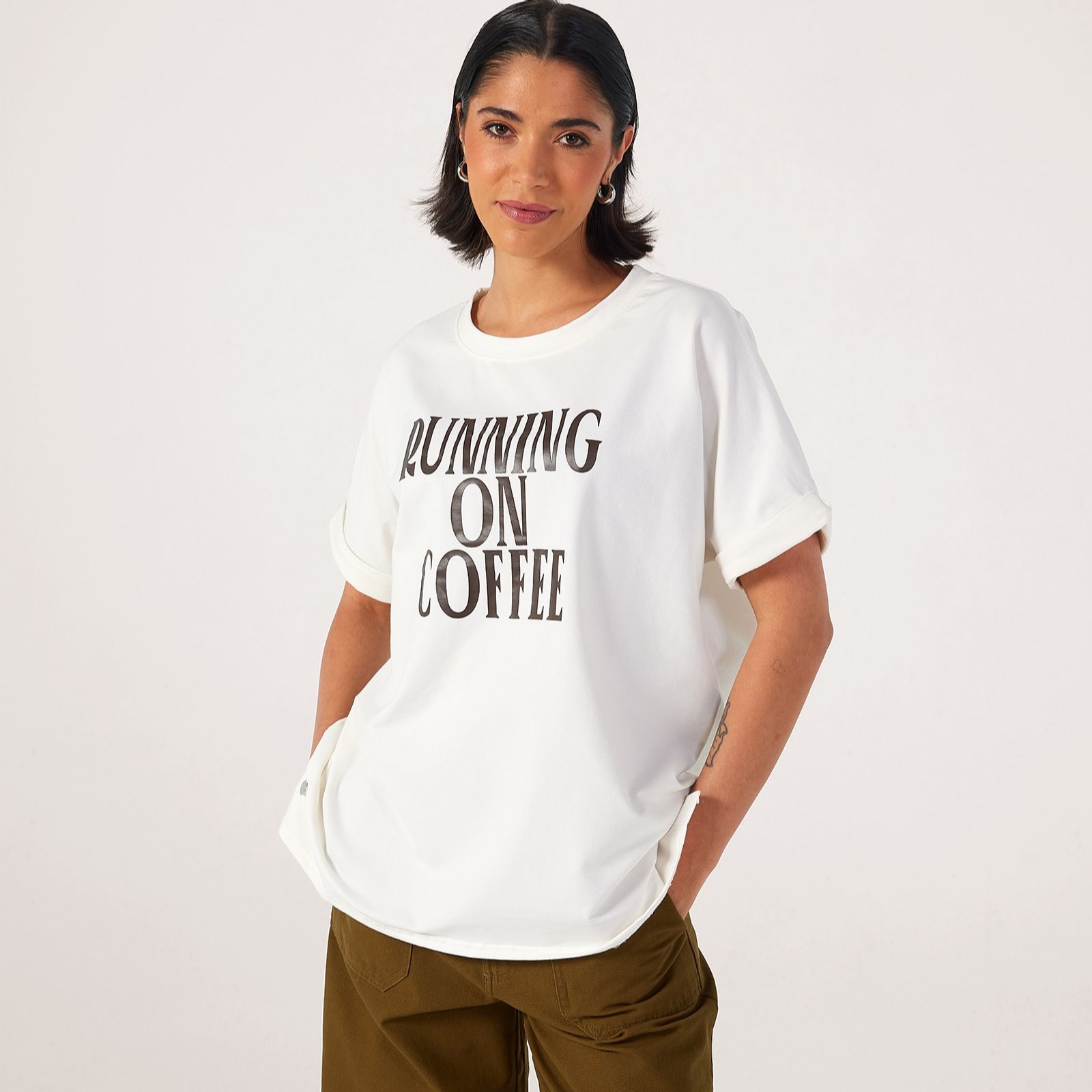 Malissa J Round Neck Jersey Motif T-Shirt