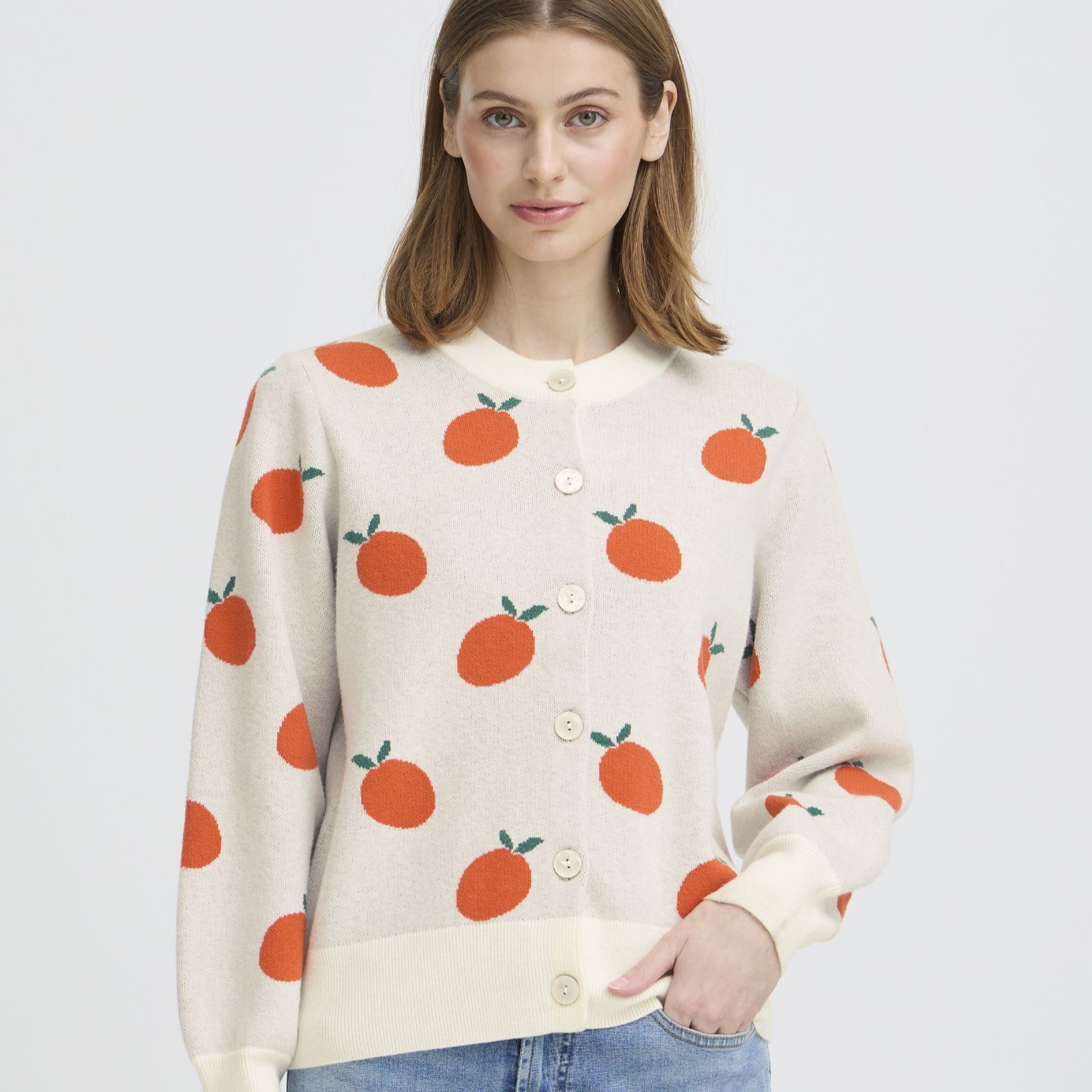 Ichi Brielle Pattern Cardigan