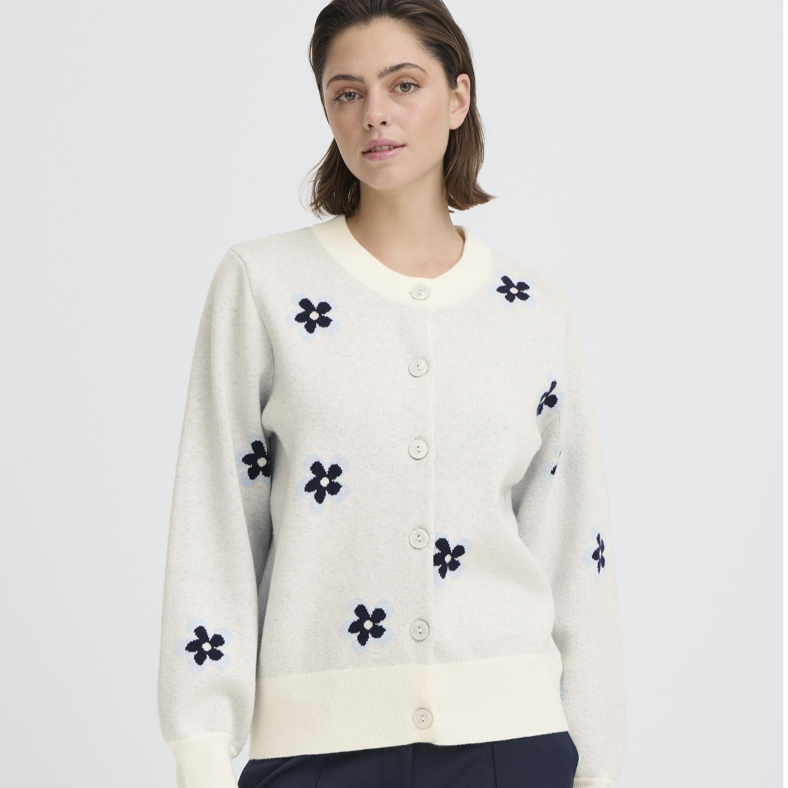 Ichi Brielle Pattern Cardigan