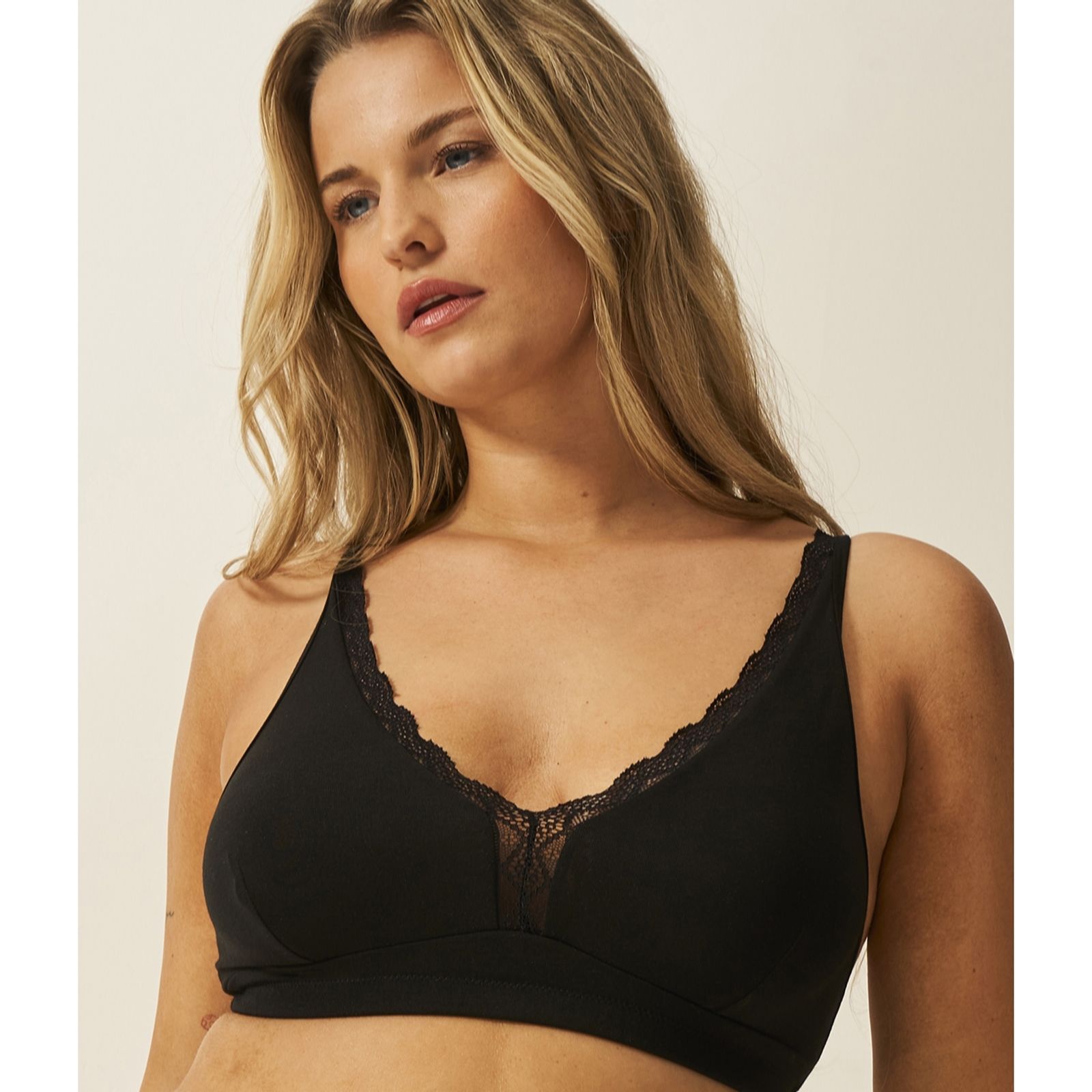 Stripe and Stare Lace Plunge Bra