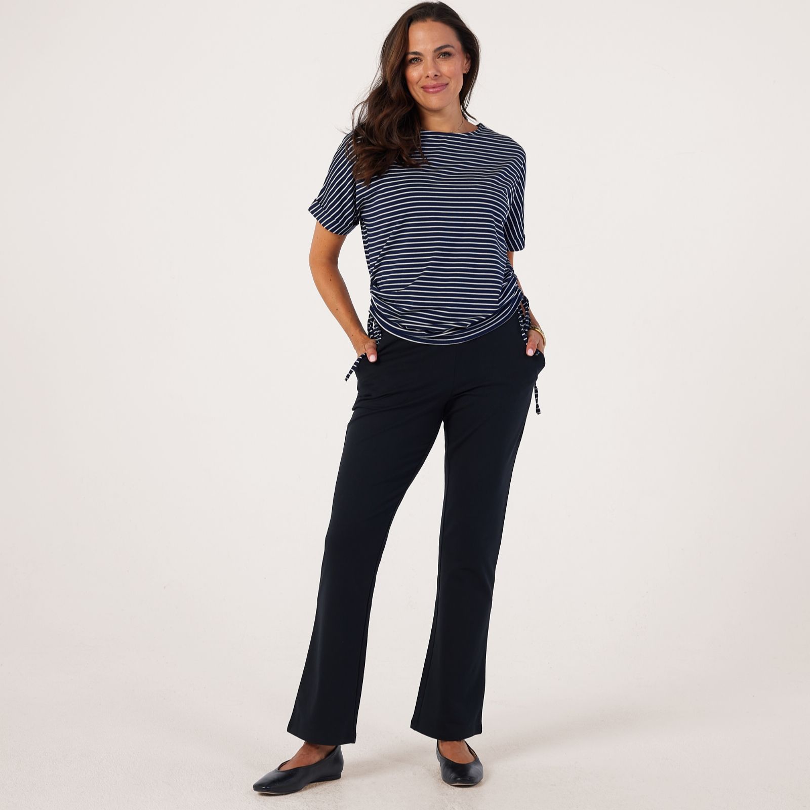 Denim & Co. French Terry Bootcut Trouser Standard