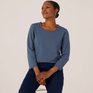 Ruth Langsford Cotton Modal Scoop neck 3/4 sleeve top