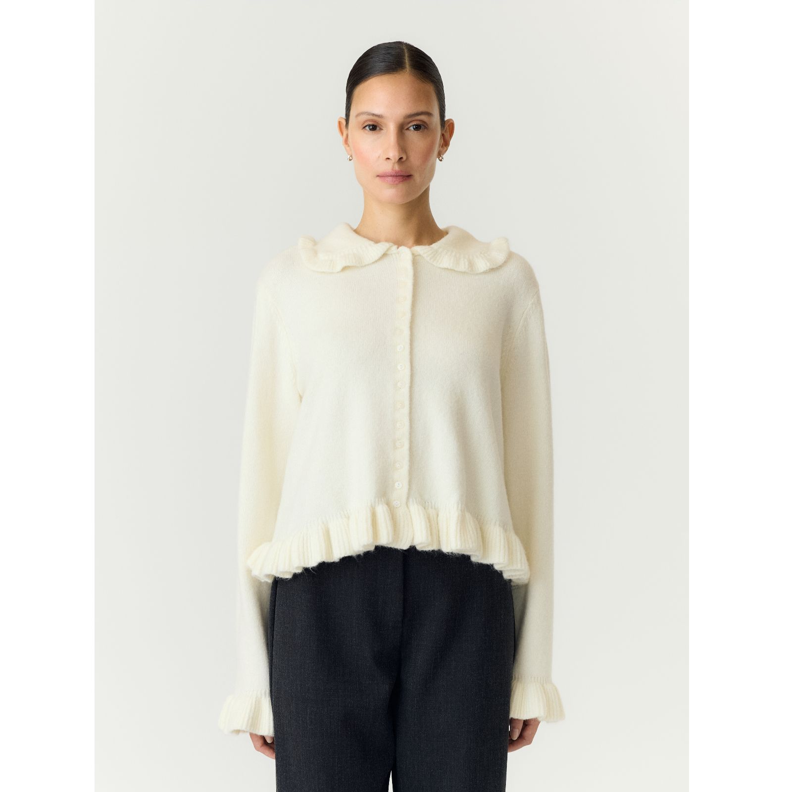 YAS Frilo Collar Detail Knited Cardigan