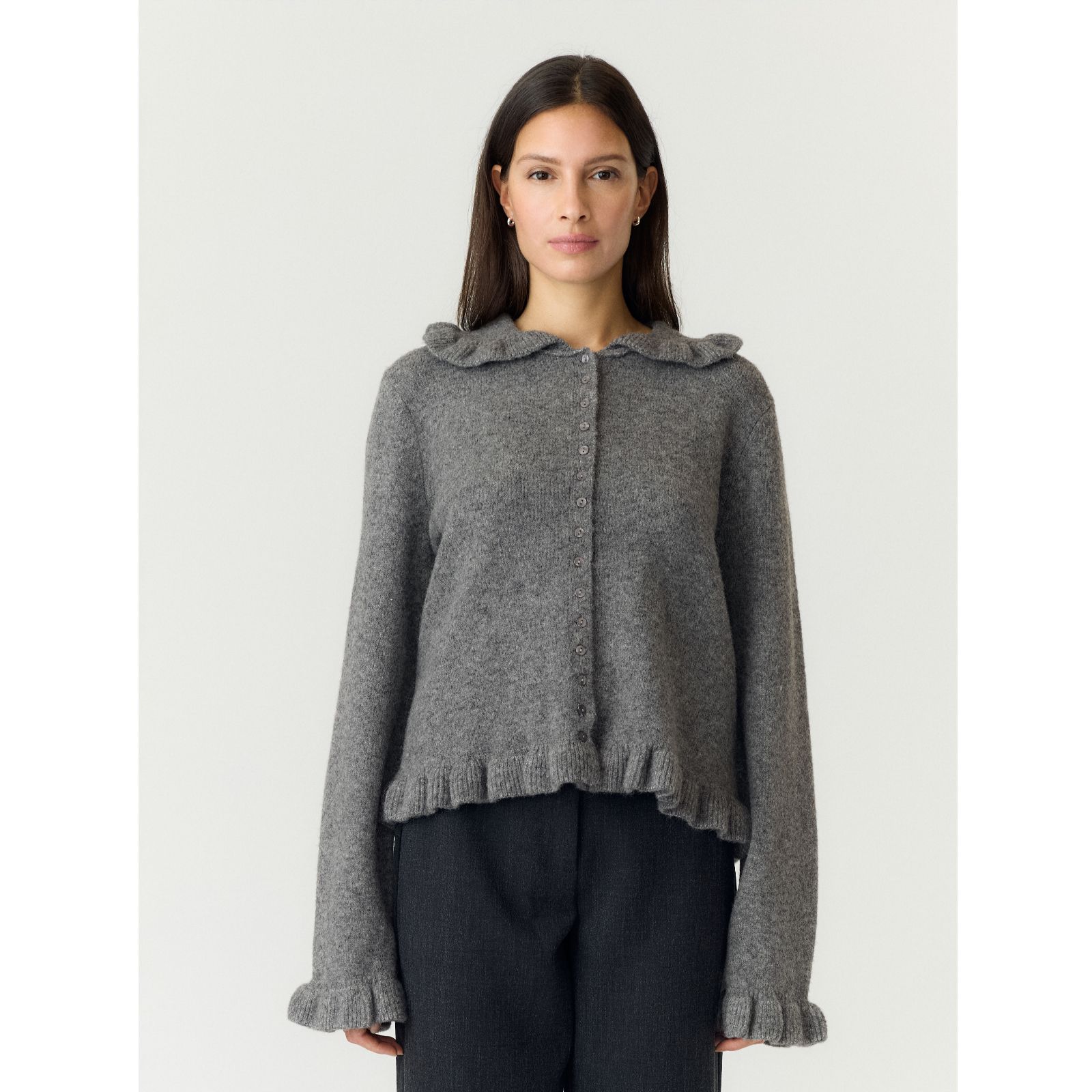 YAS Frilo Collar Detail Knited Cardigan