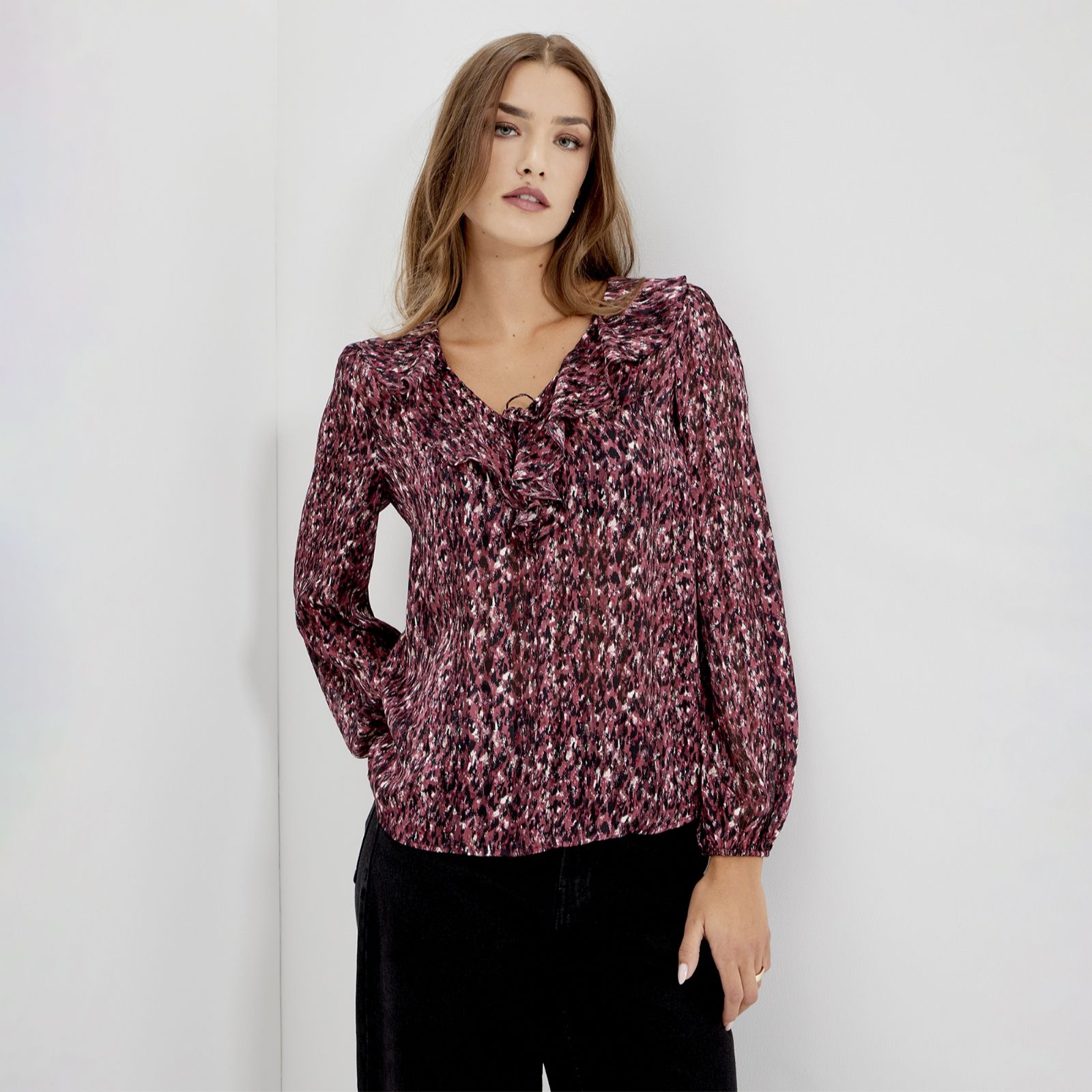 Finery London Trinity Satin Stripe Chiffon Blouse