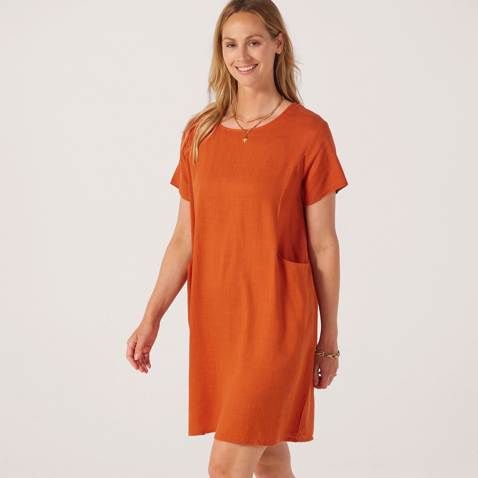 Izabel London Cotton Blend Dress with Pockets