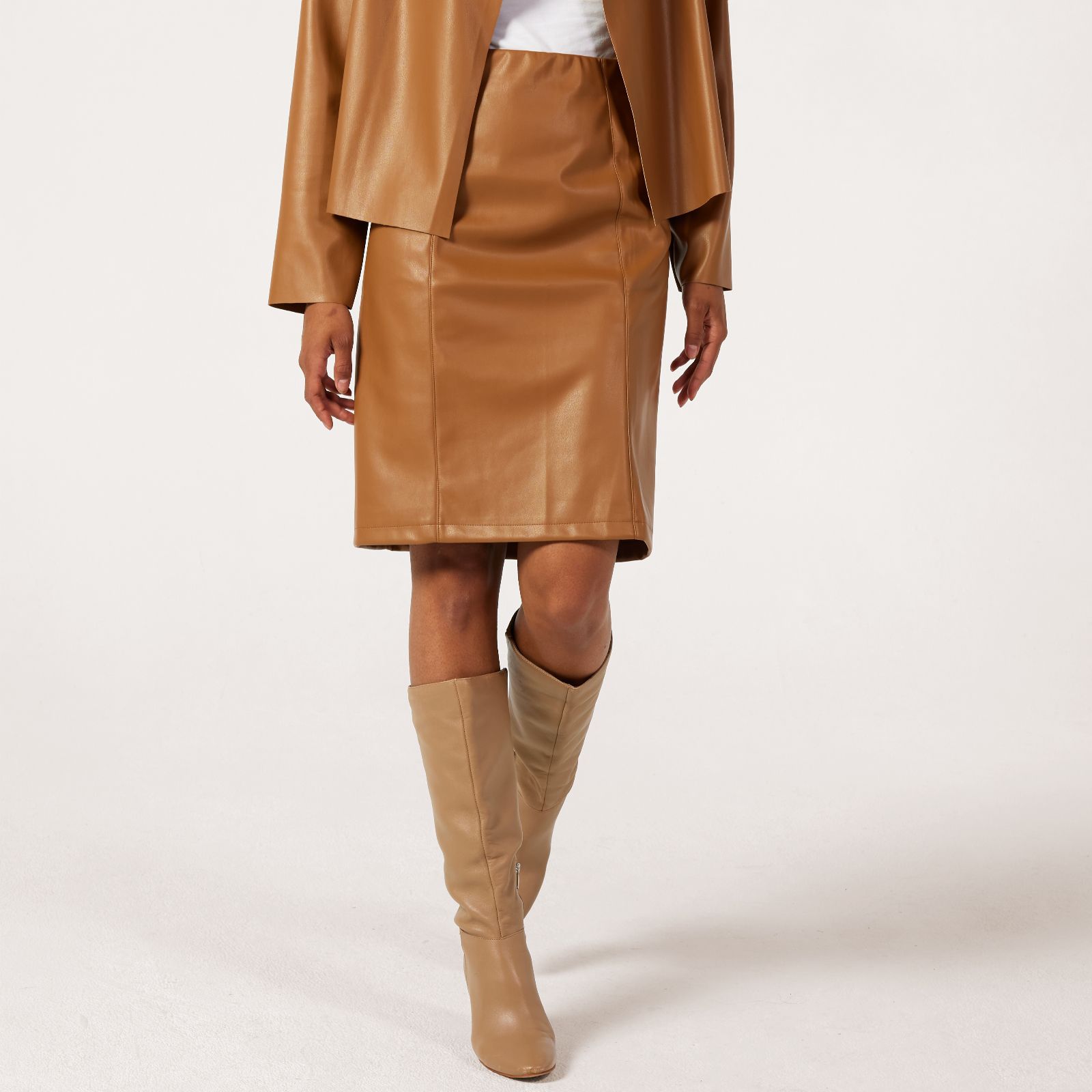 Kim & Co Soft Vegan Leather Pencil Skirt