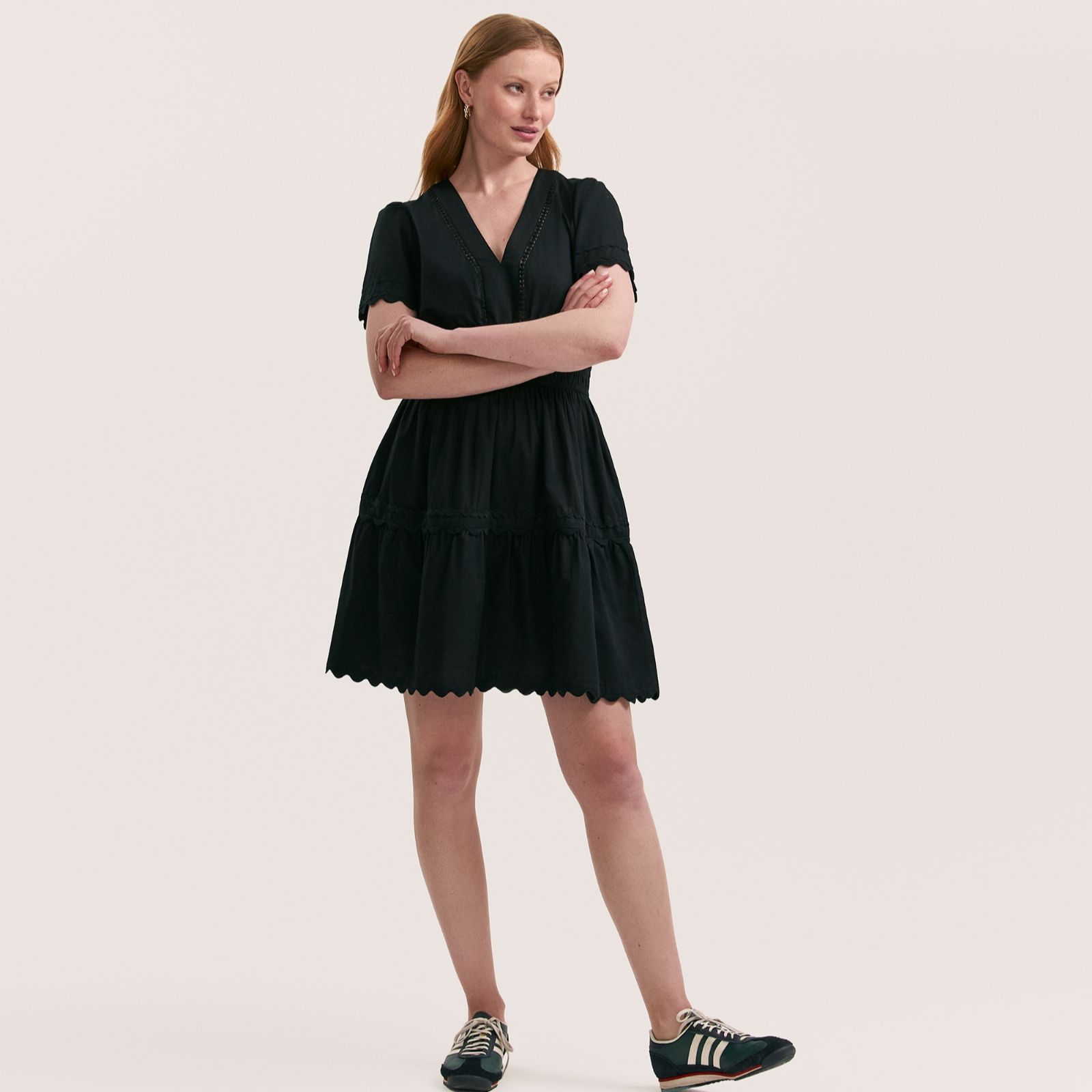 Finery London Reece Cotton Poplin Dress with Rik Rak Detail