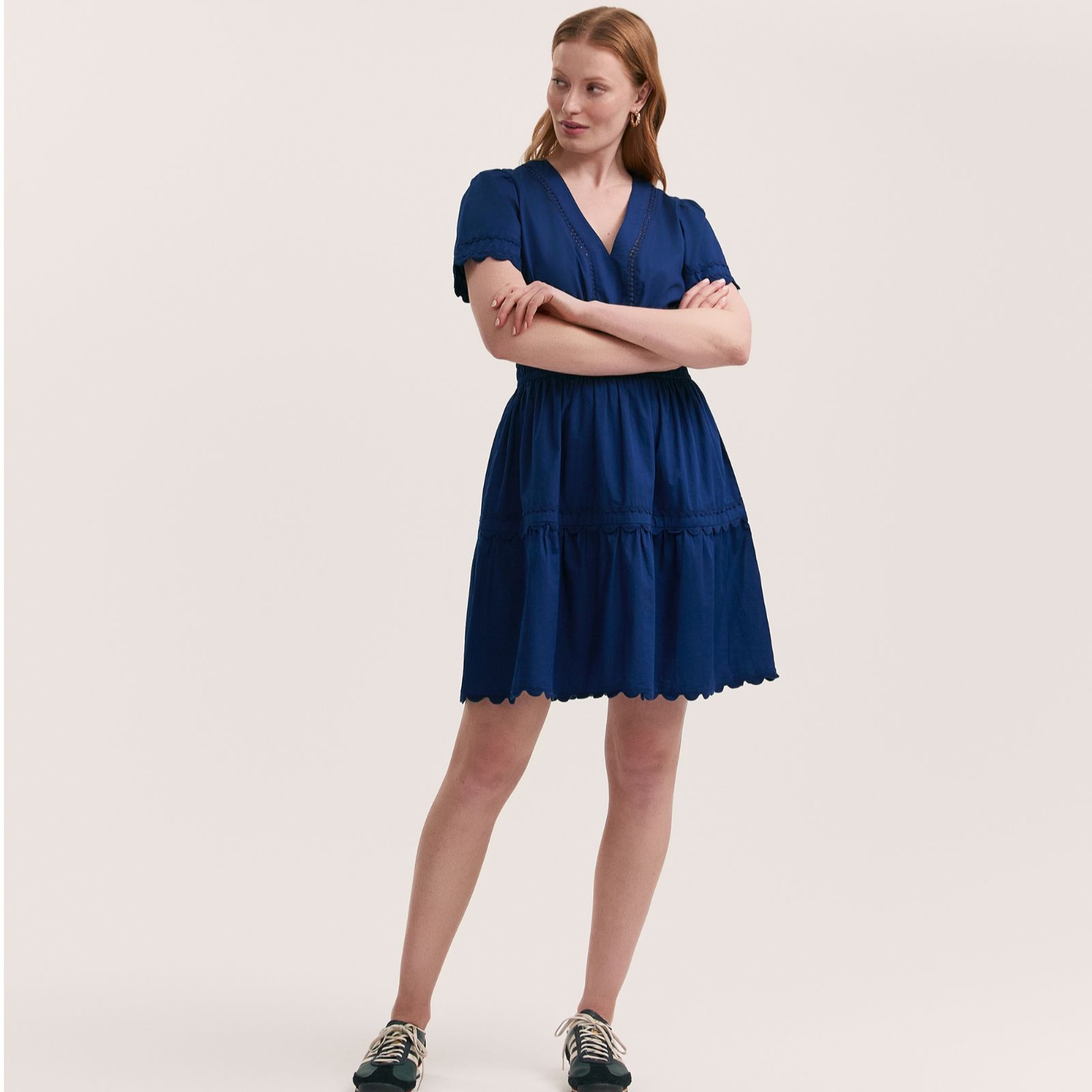 Finery London Reece Cotton Poplin Dress with Rik Rak Detail