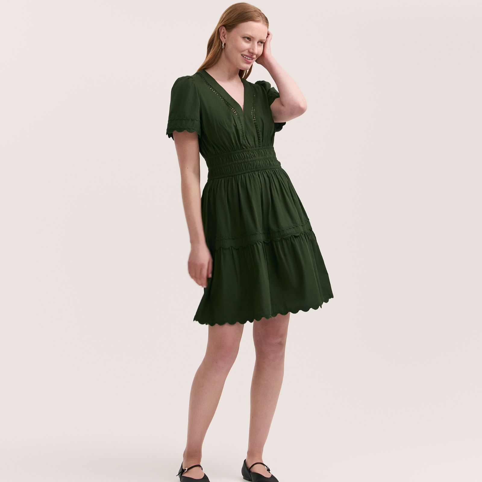 Finery London Reece Cotton Poplin Dress with Rik Rak Detail