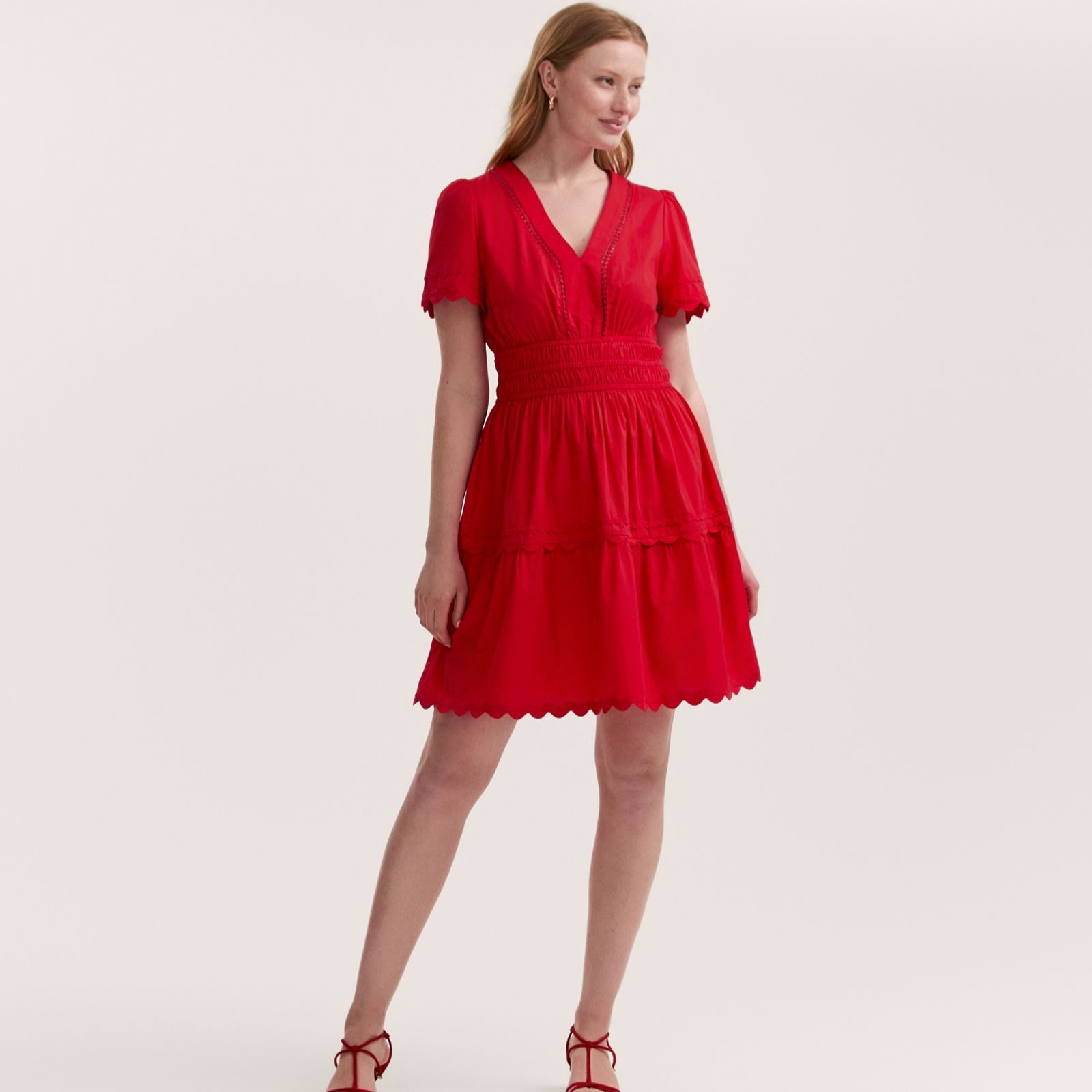 Finery London Reece Cotton Poplin Dress with Rik Rak Detail