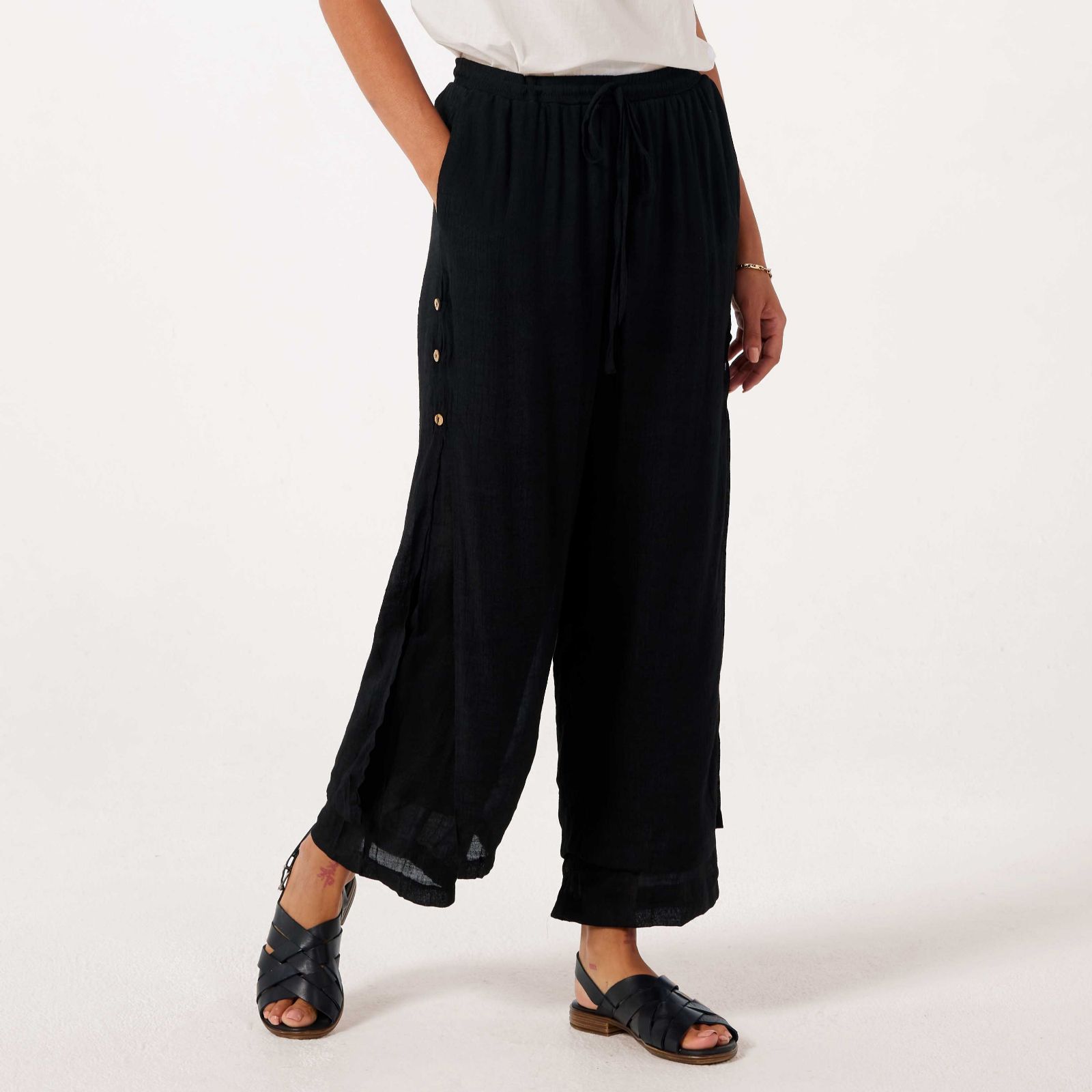 Izabel London Layered Hem Cropped Trouser