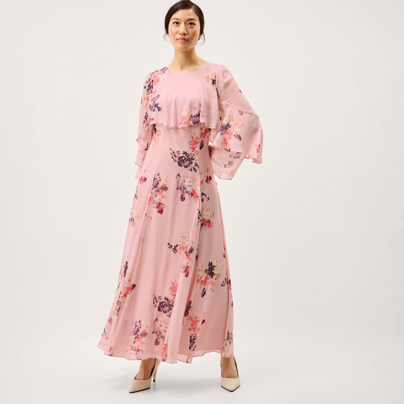 Monsoon Amber Printed Frill Detail Dress