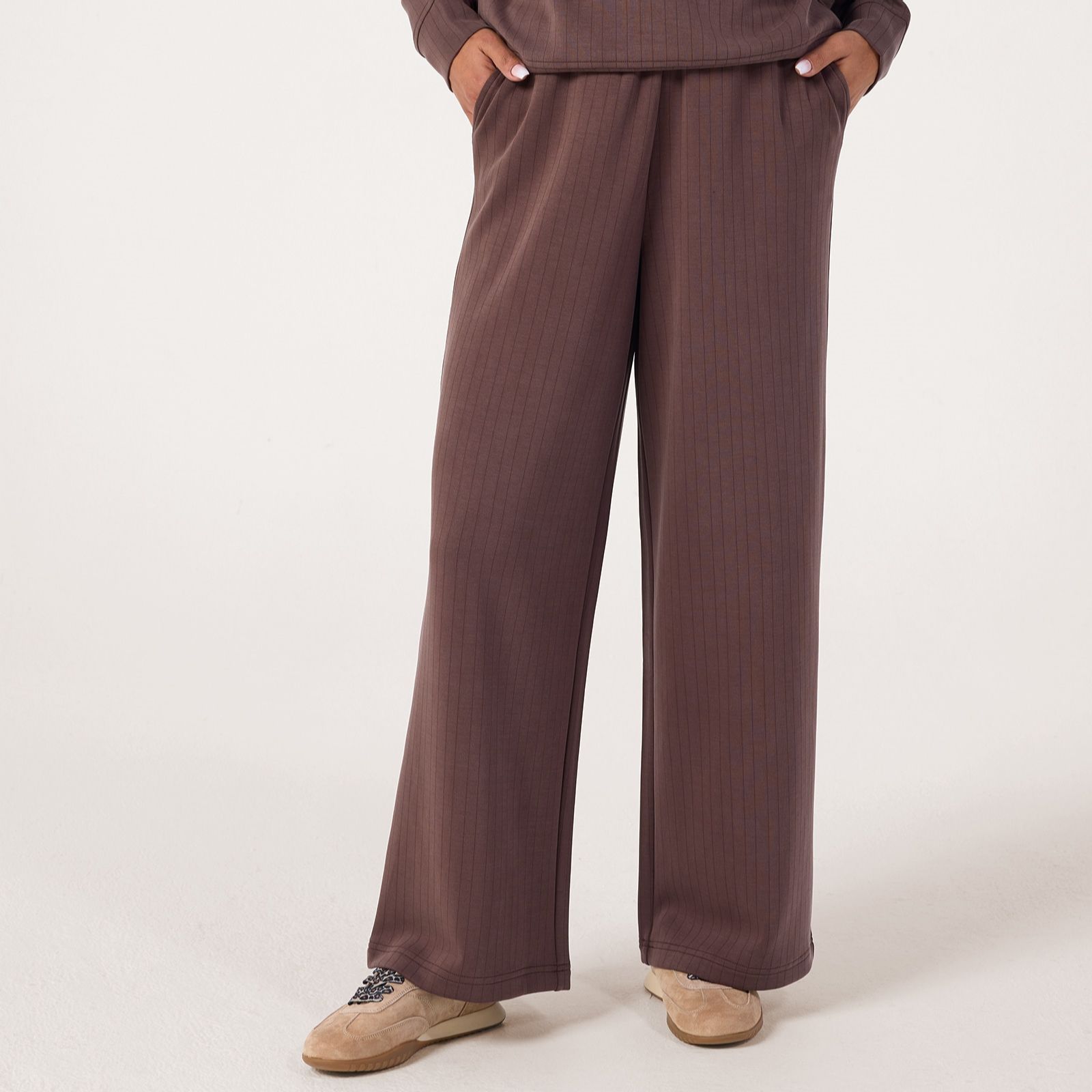 Denim & Co. Soft Ribbed Trousers Petite