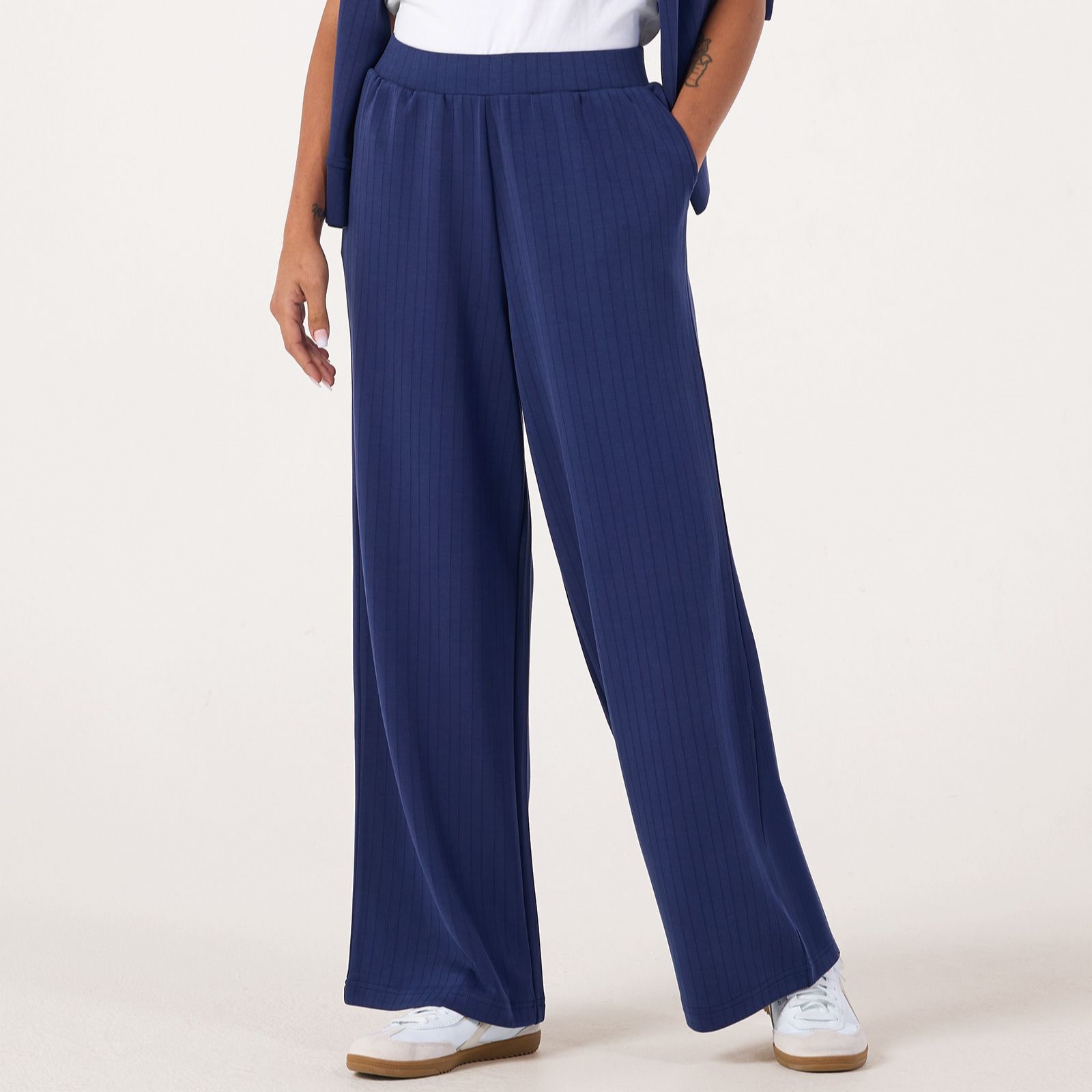 Denim & Co. Soft Ribbed Trousers Petite