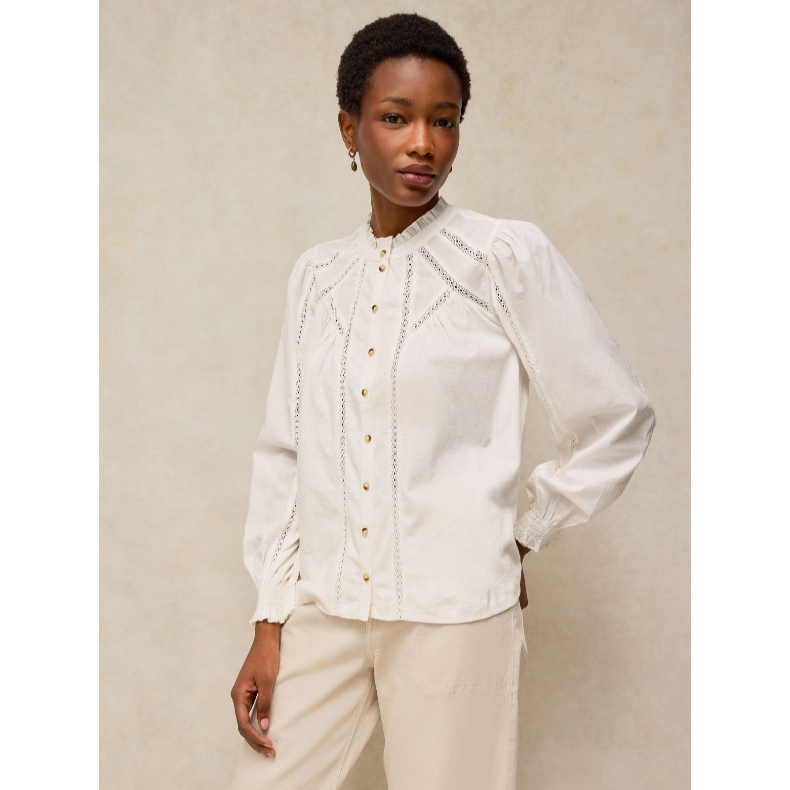 White Stuff Annabelle Lace Trim Top