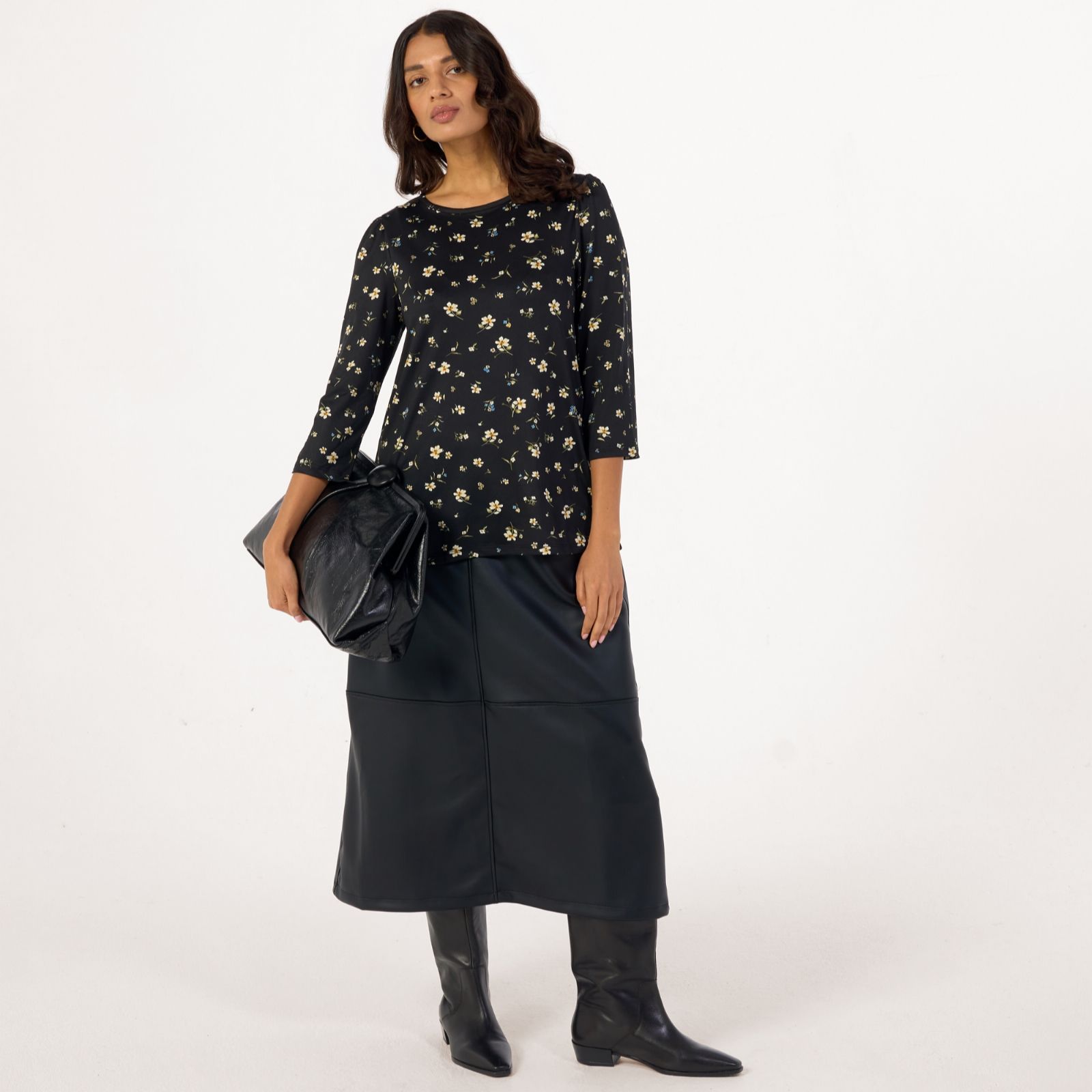 Kim & Co Printed Brazil Jersey 3/4 Sleeve Top