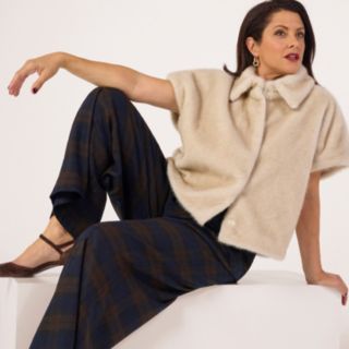 Helene Berman x Katy Faux Fur Cape Jacket