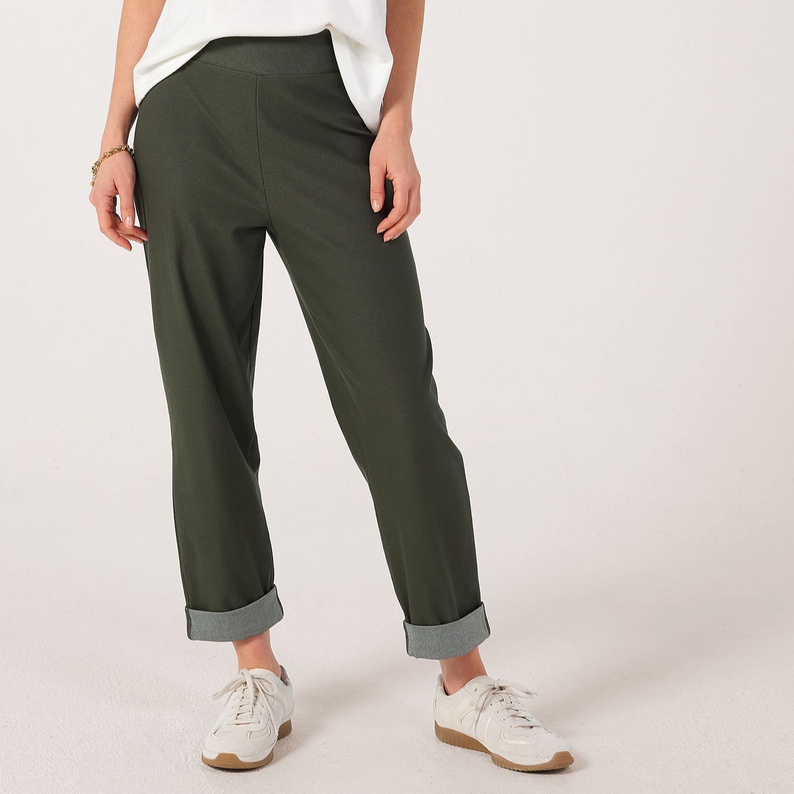 Kim & Co Deluxe Denim Knit Paris Ankle Length Narrow Leg Standard Trousers