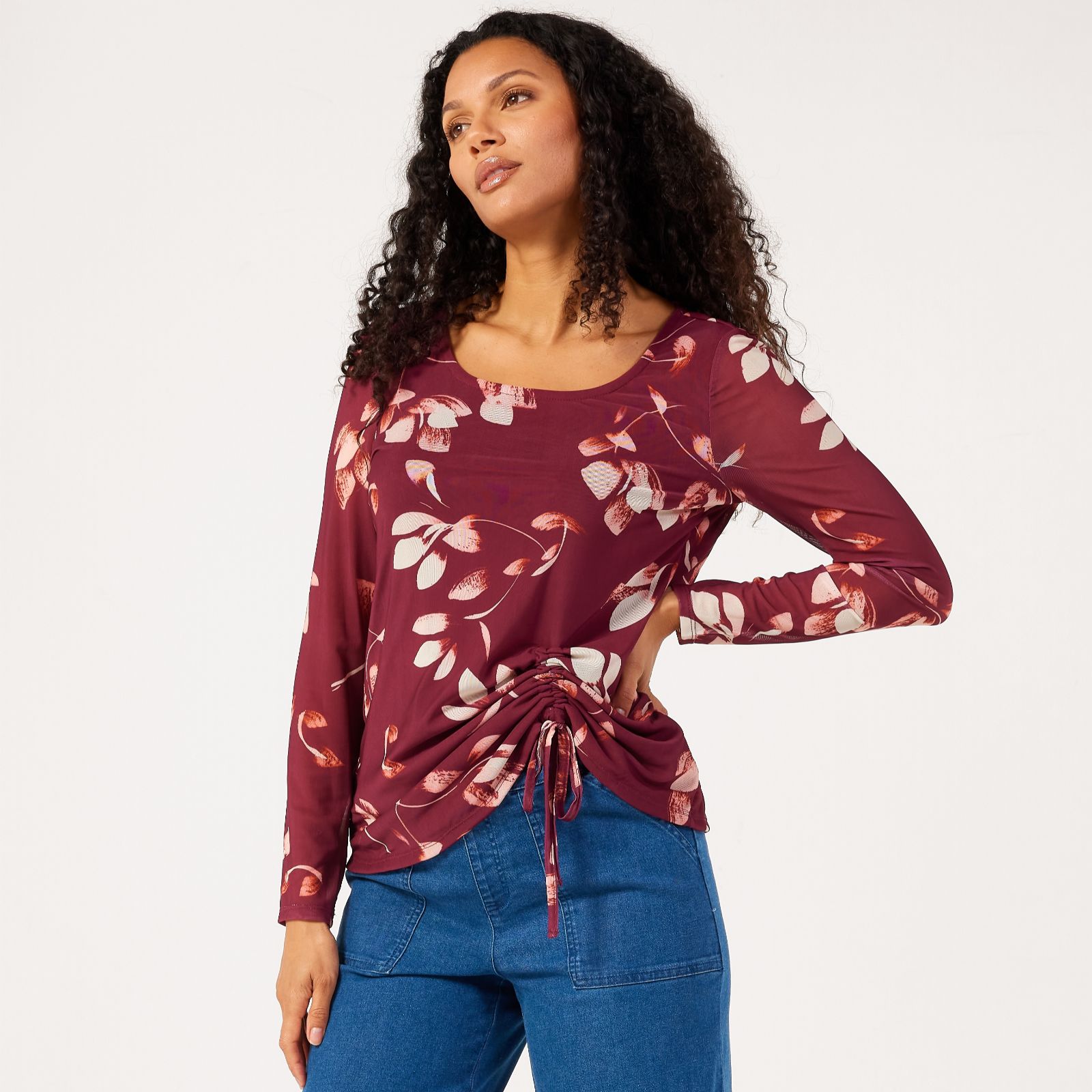 Nina Leonard Printed Powermesh Lined Tunic