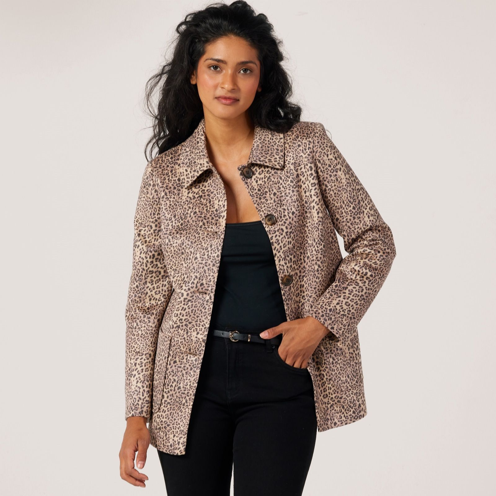 Helene Berman Faux Suede Barn Jacket