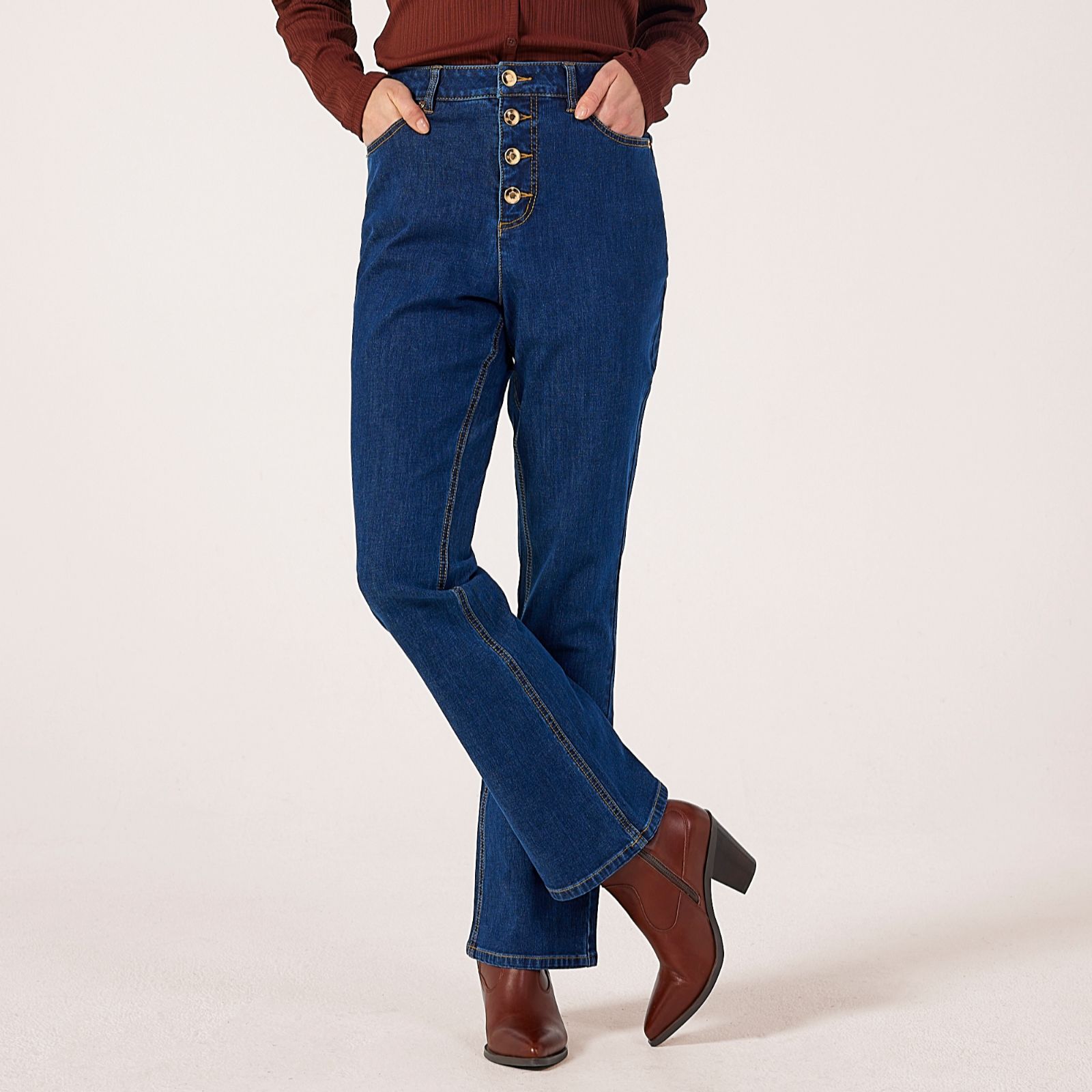 Ruth Langsford Button Front Bootcut Jean Standard