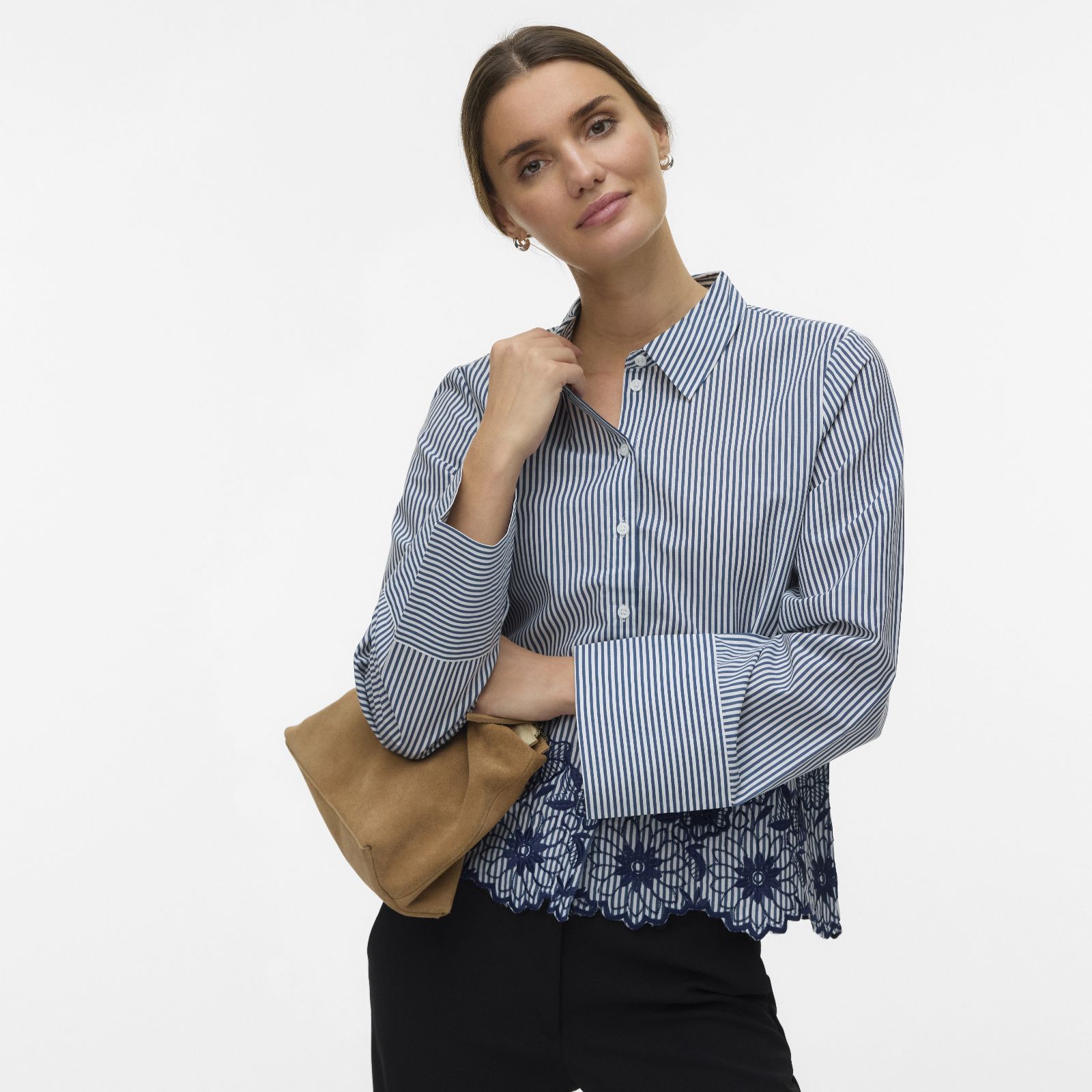 Vero Moda Mary Embroidered Hem Shirt