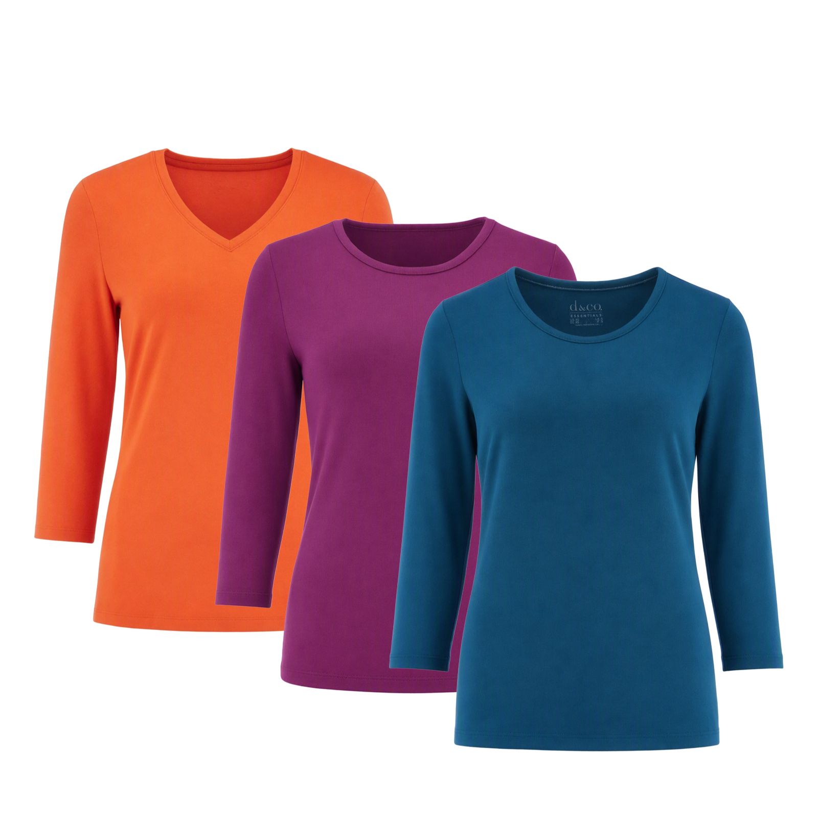 Denim & Co. Essentials Heavenly Jersey Tops 3 Pack