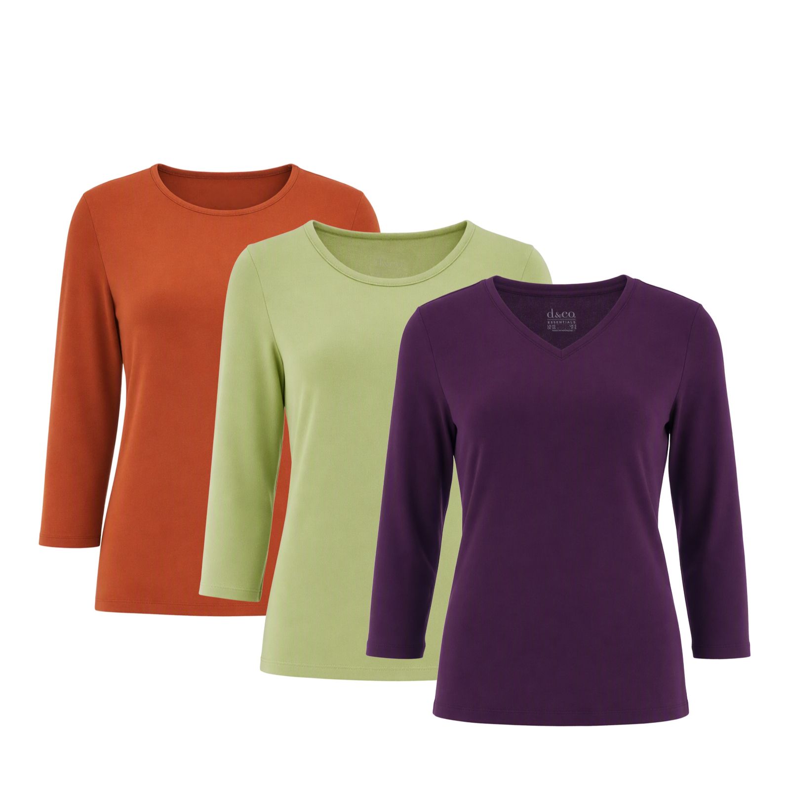 Denim & Co. Essentials Heavenly Jersey Tops 3 Pack