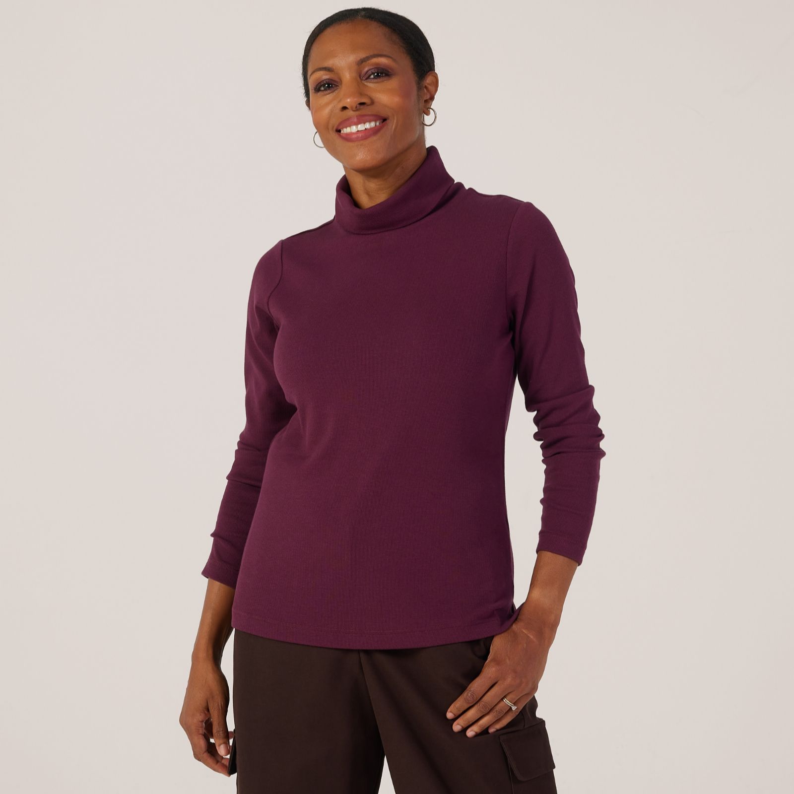 Ruth Langsford Jersey Ribbed Roll Neck Top