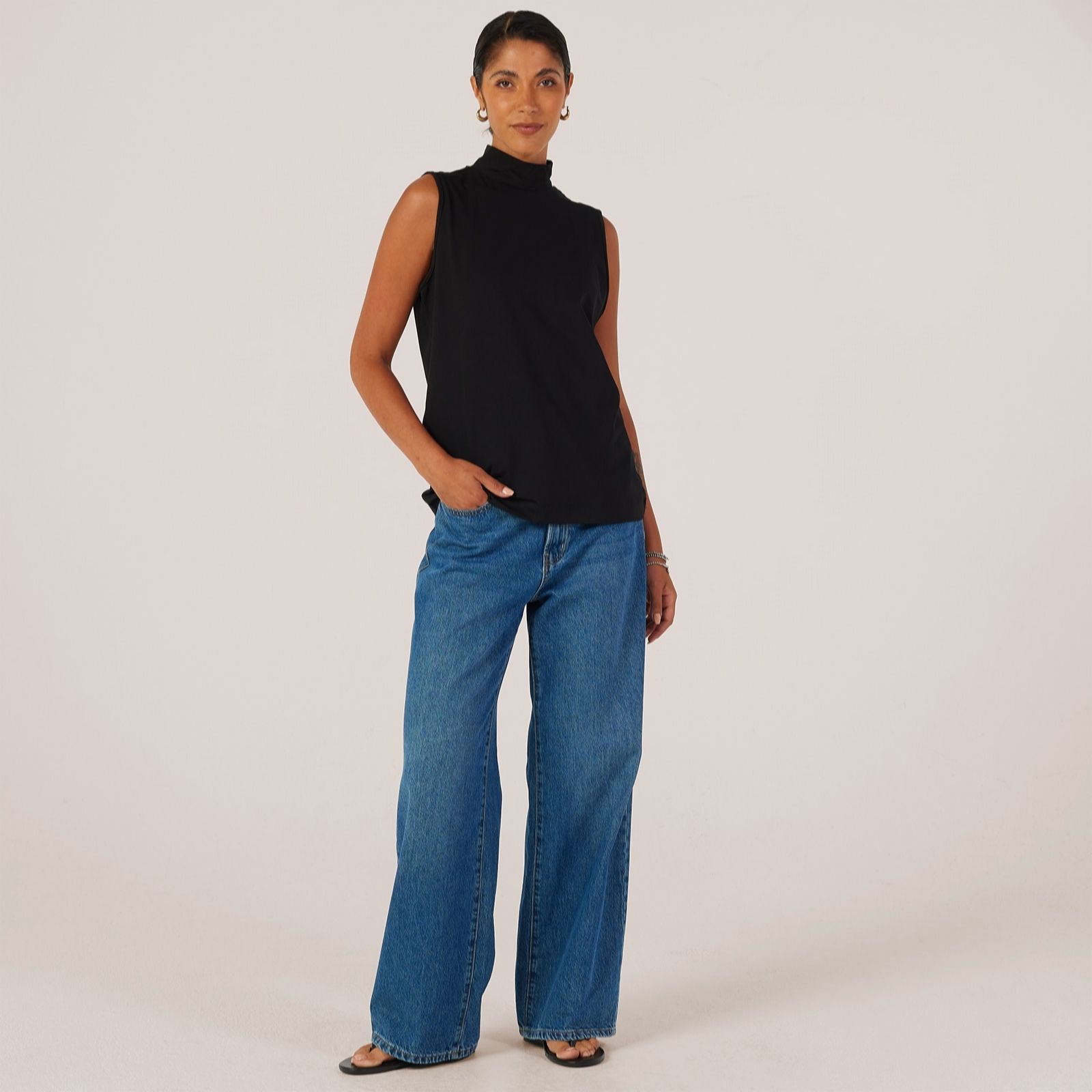 MarlaWynne Cotton Blend Mock Neck