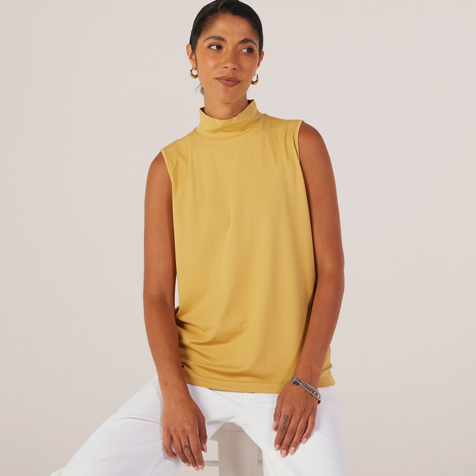 MarlaWynne Cotton Blend Mock Neck