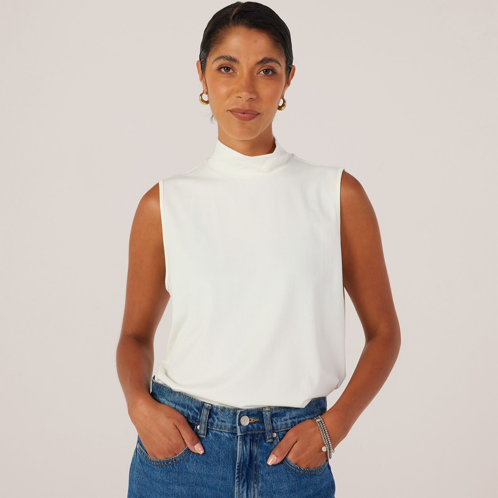 MarlaWynne Cotton Blend Mock Neck