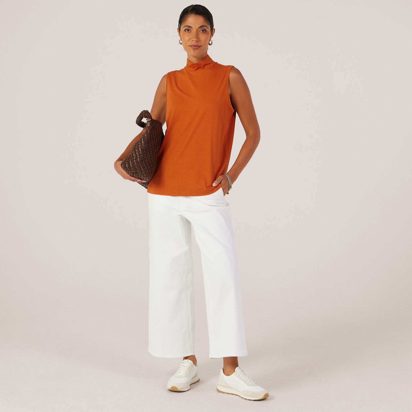 MarlaWynne Cotton Blend Mock Neck