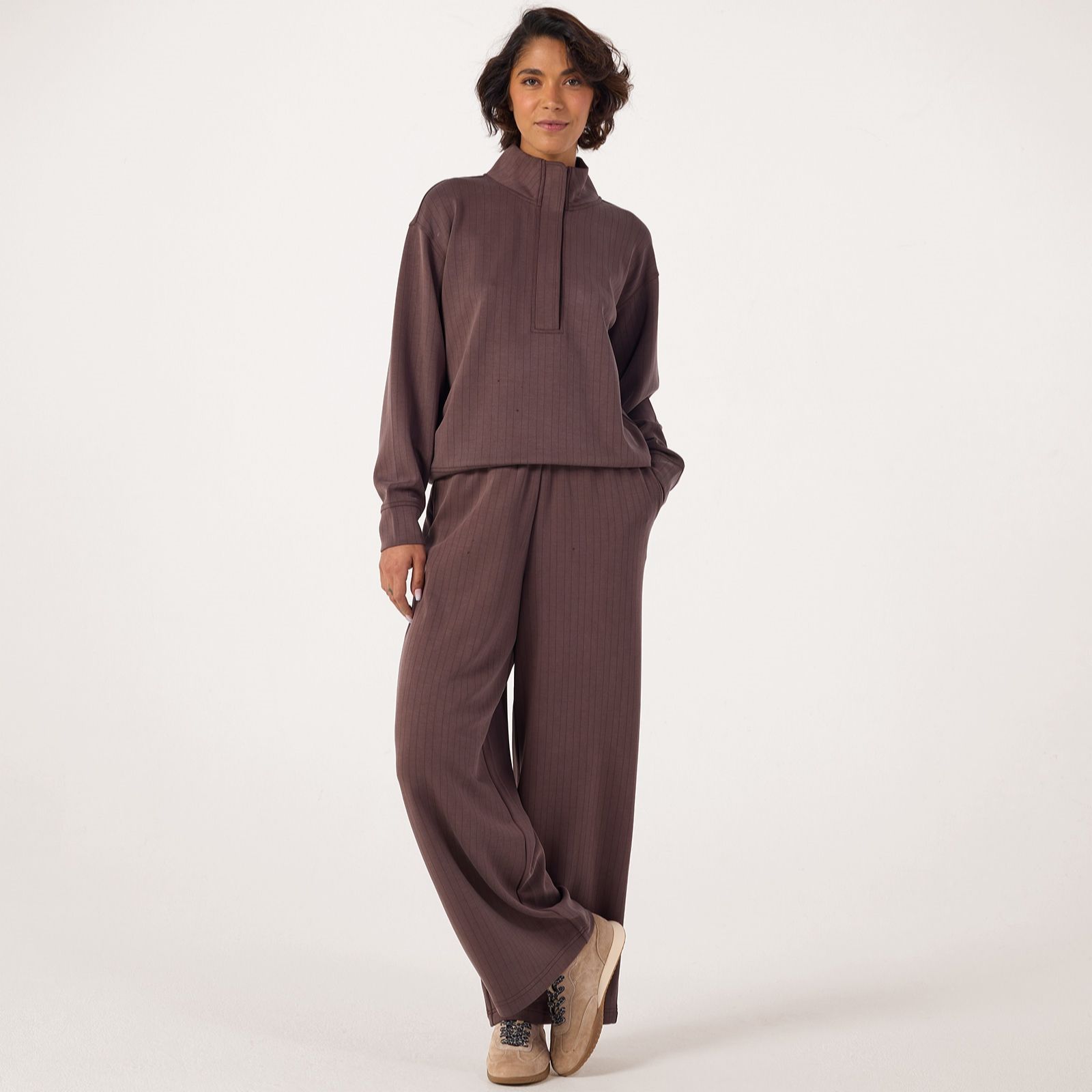 Denim & Co. Soft Ribbed Trousers Standard