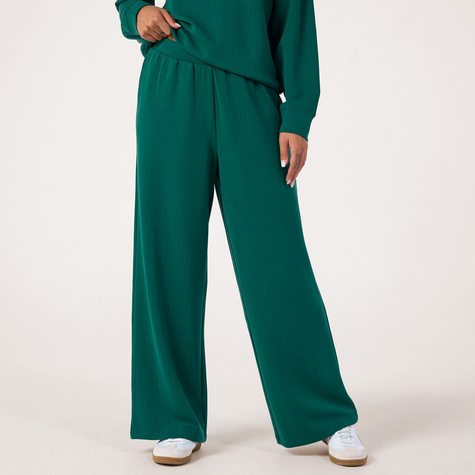 Denim & Co. Soft Ribbed Trousers Standard