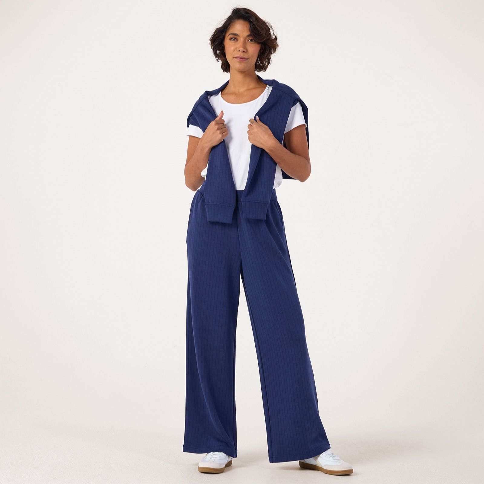 Denim & Co. Soft Ribbed Trousers Standard