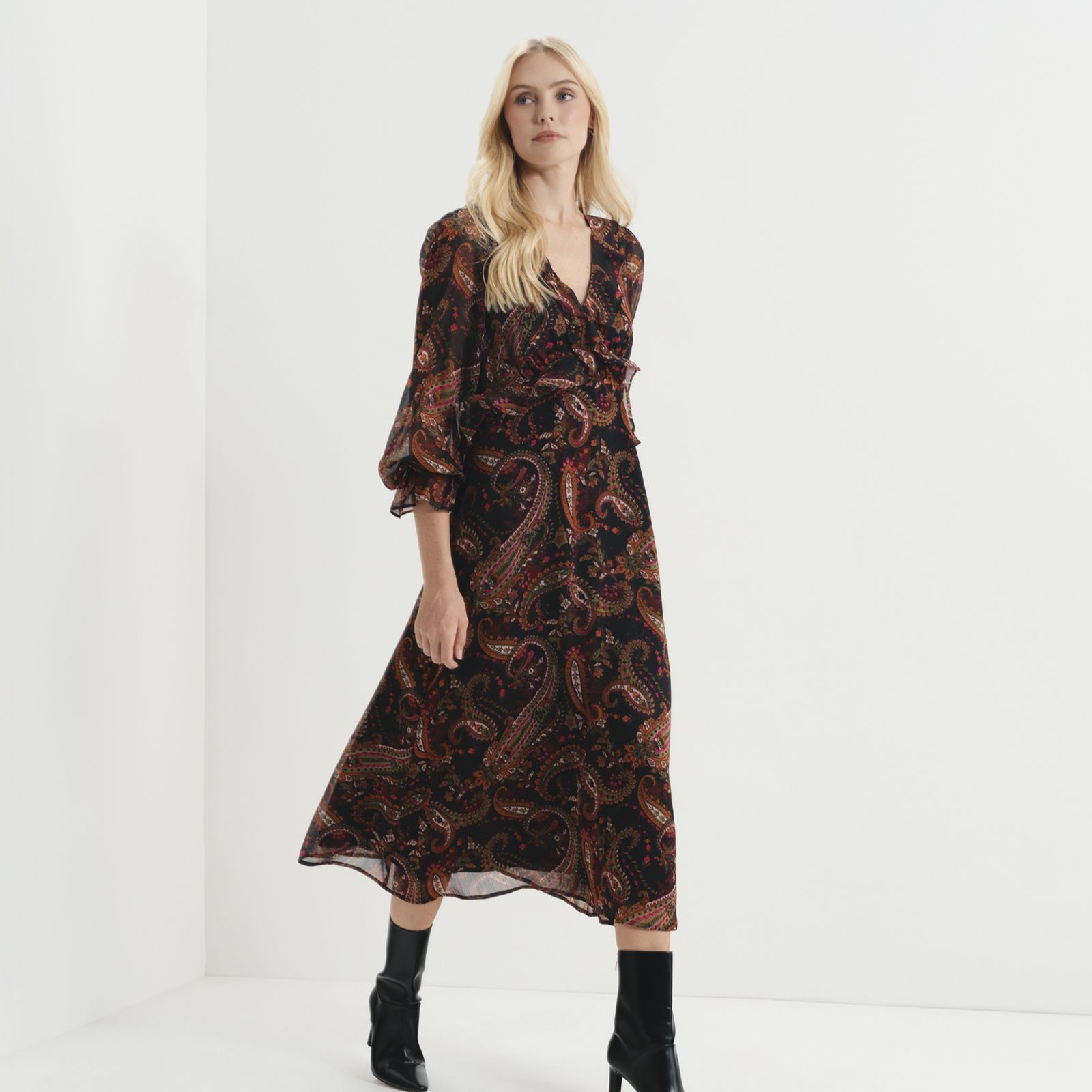 Finery London Veronica Chiffon Dress Petite