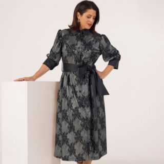 Helene Berman x Katy Lace Satin Iconic Shirt Dress