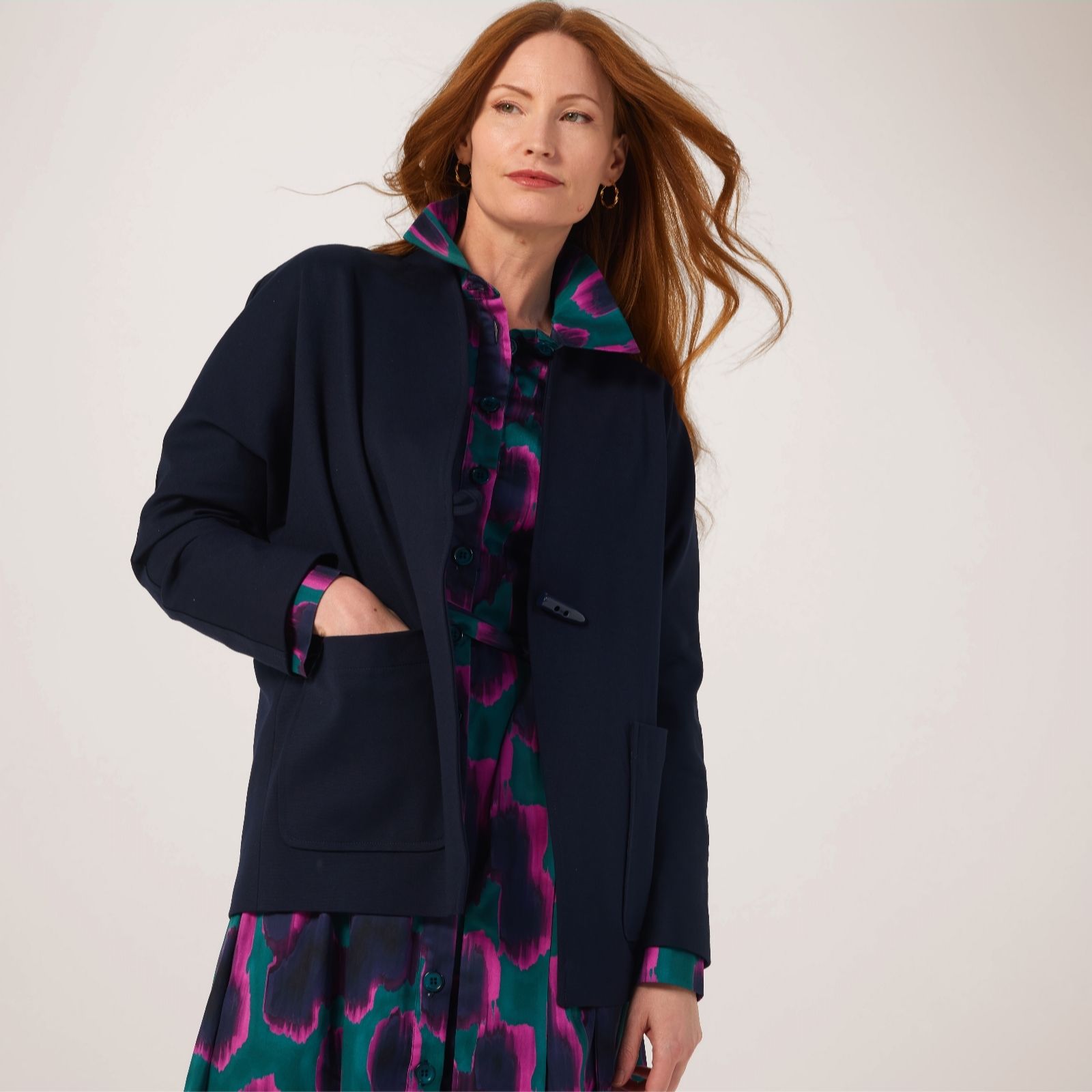 Helene Berman Ponte Toggle Button Jacket