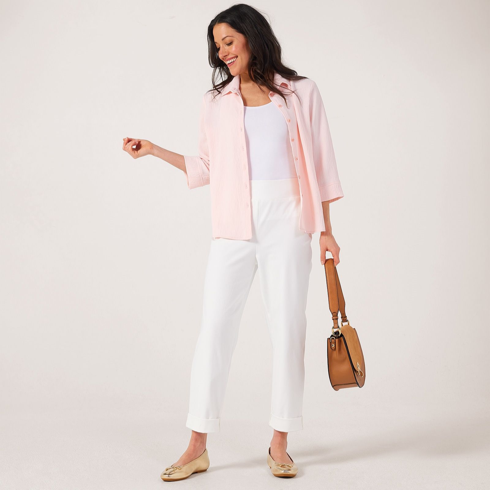 Kim & Co Deluxe Denim Knit Paris Ankle Length Narrow Leg Petite Trousers