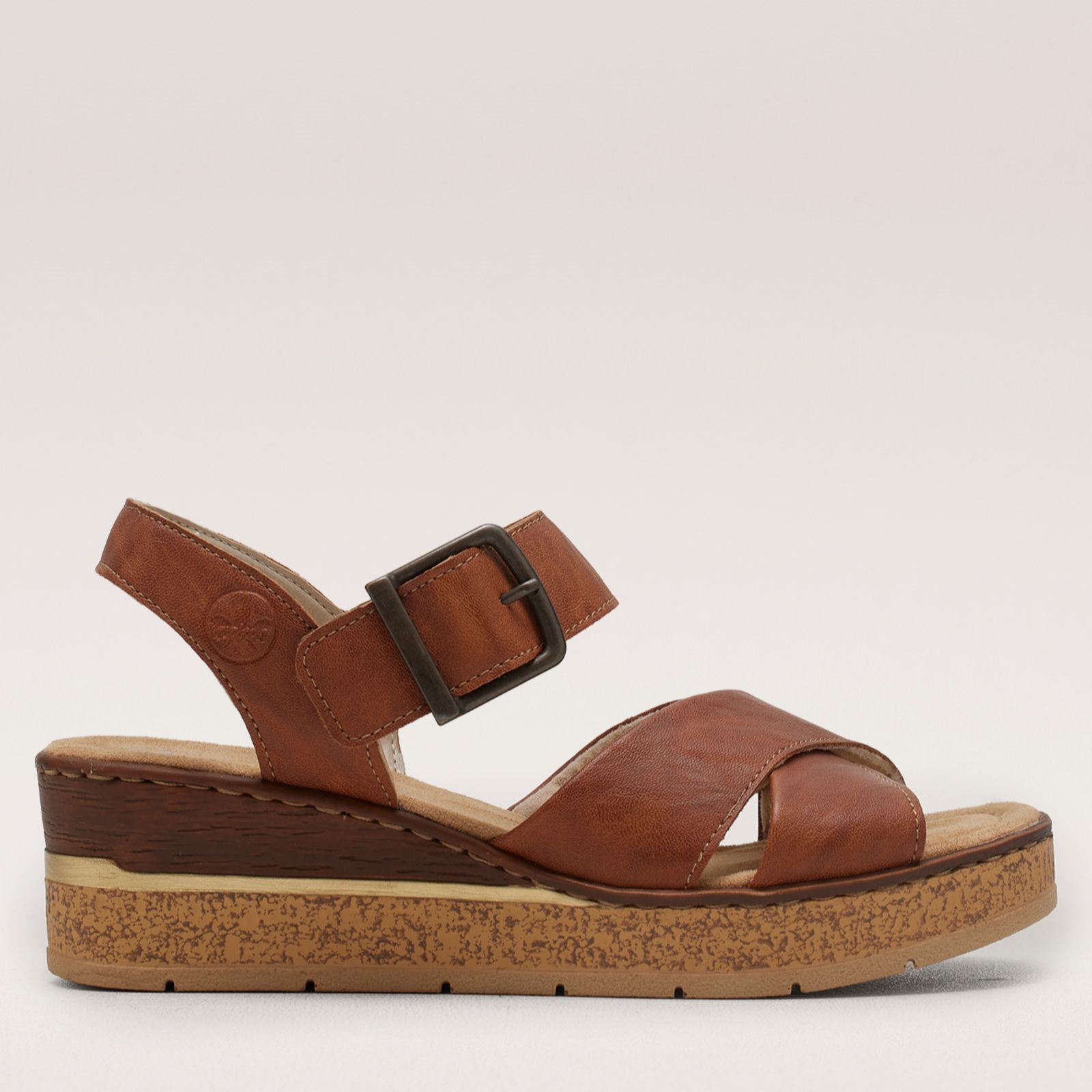 Rieker Buckle Wedge Sandal