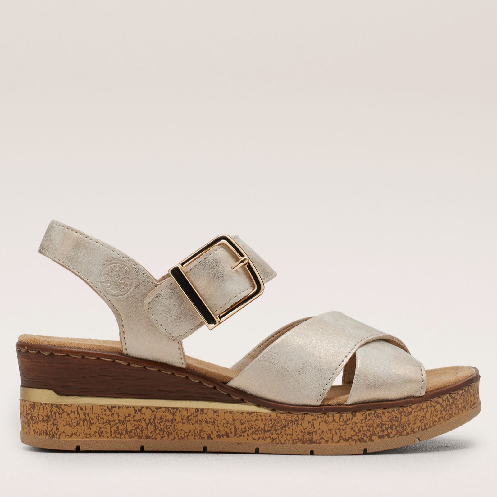 Rieker Buckle Wedge Sandal