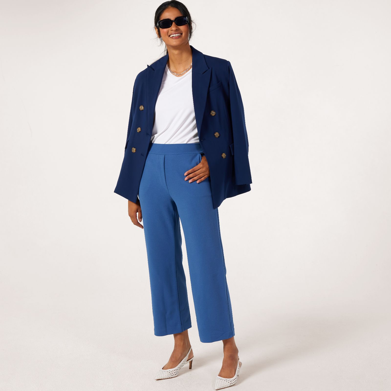 Kim & Co Ponte Crepe Straight Leg Ankle Length Trouser