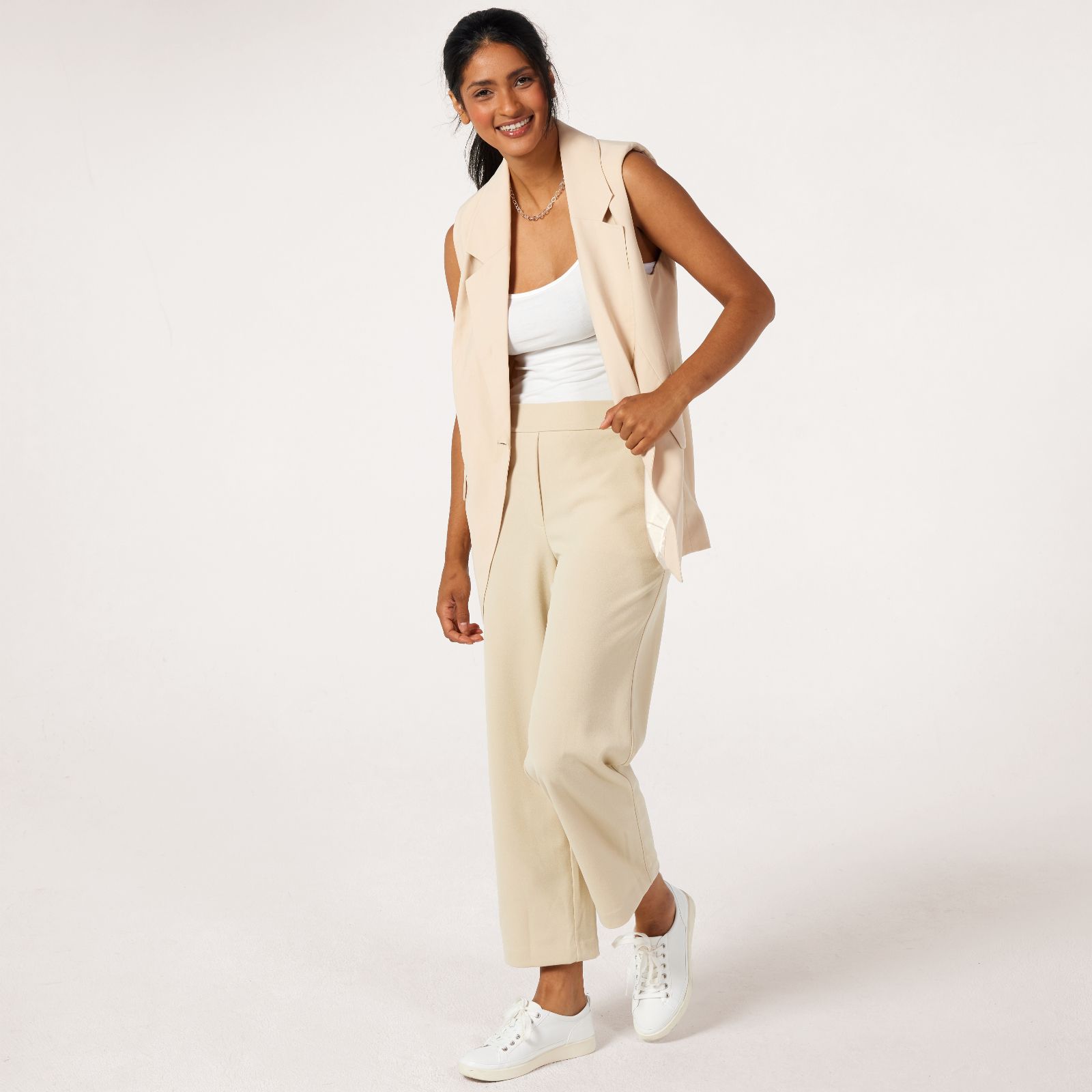 Kim & Co Ponte Crepe Straight Leg Ankle Length Trouser