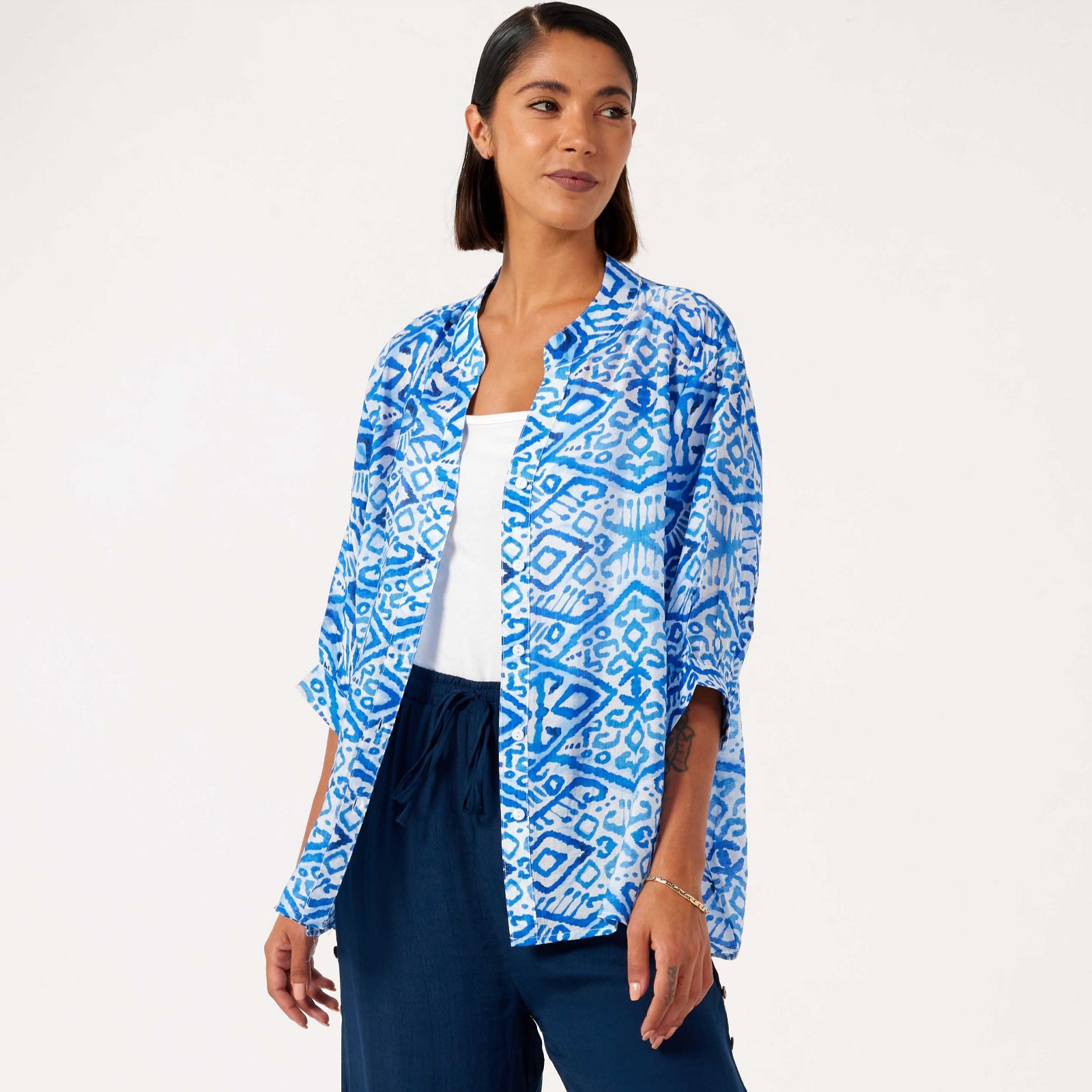 Izabel London Ikat Print Shirt