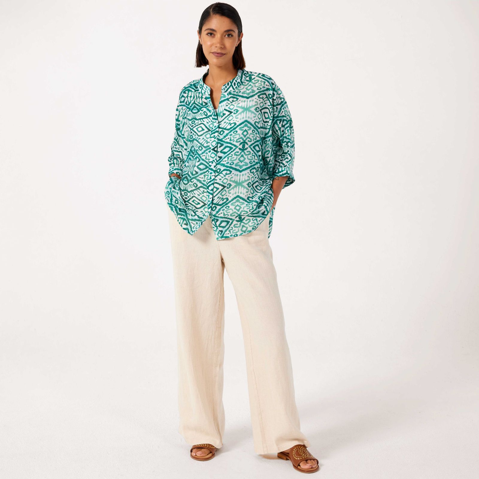 Izabel London Ikat Print Shirt