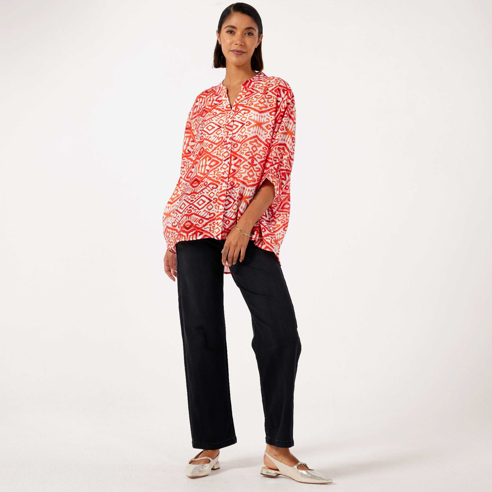Izabel London Ikat Print Shirt
