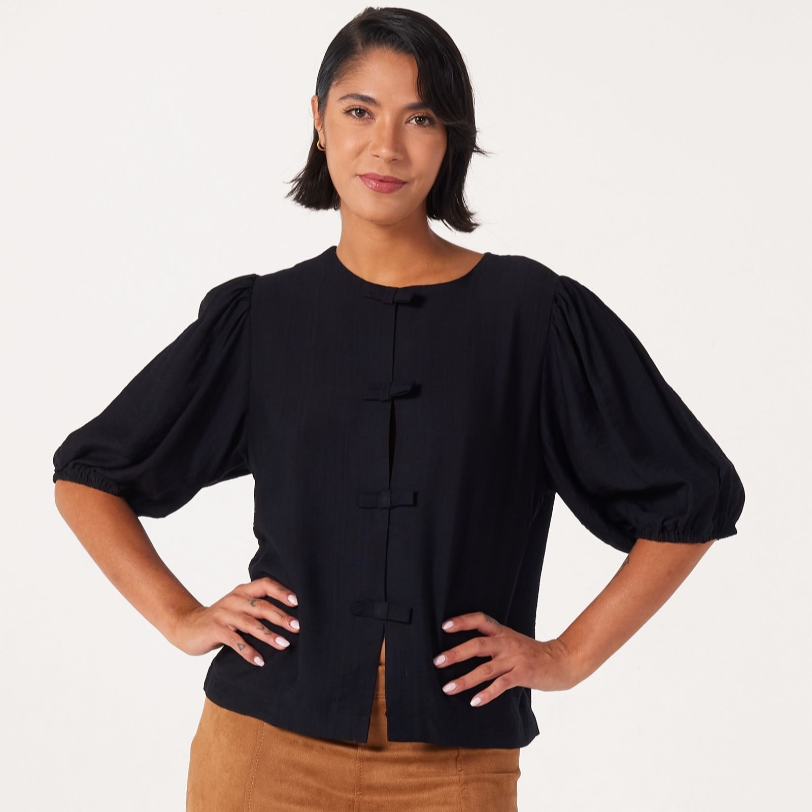 Izabel London Tie Front Blouse