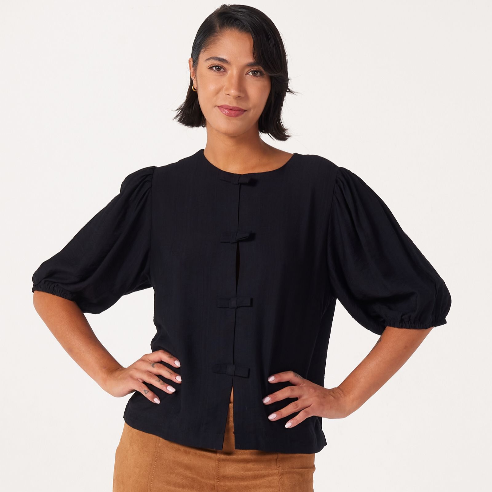 Izabel London Tie Front Blouse